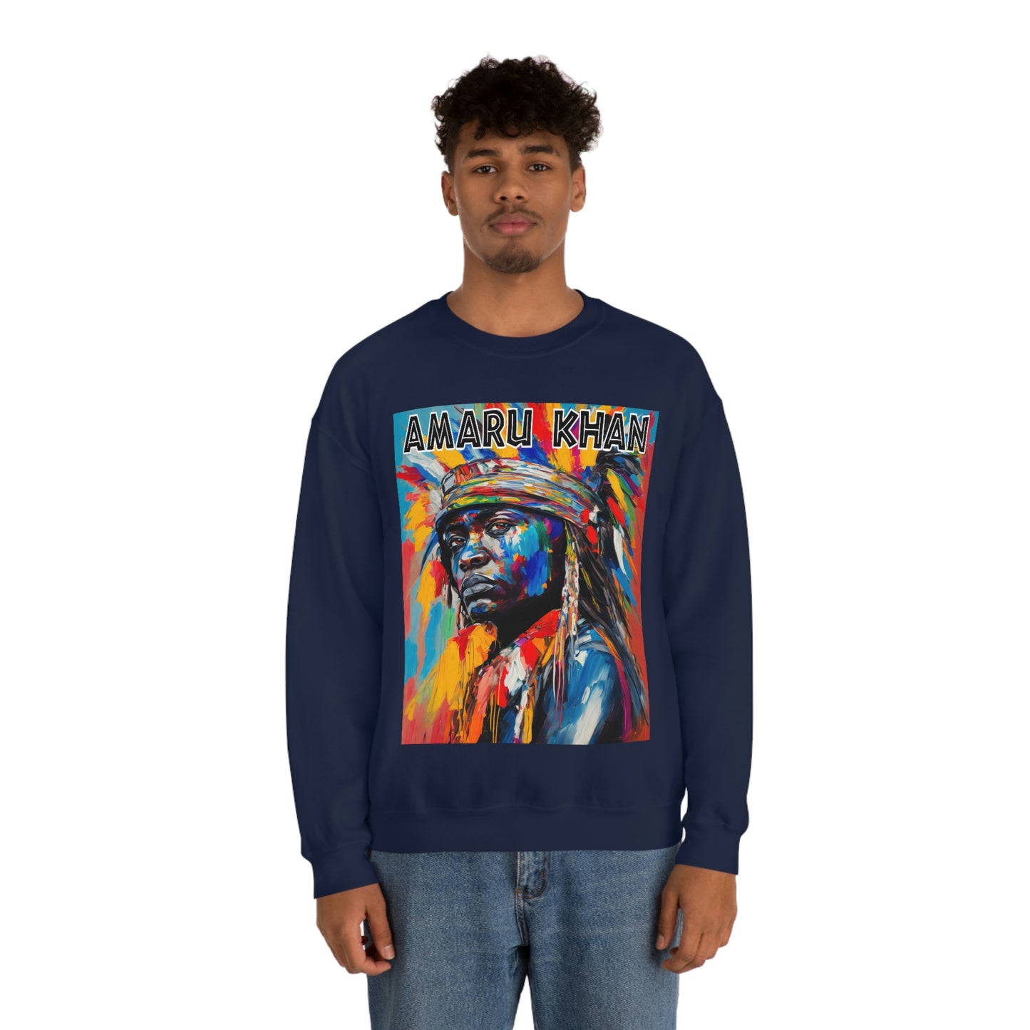 Amaru Khan Indigenous 1st Nation Niijii Heavy Blend Crewneck Sweatshirt