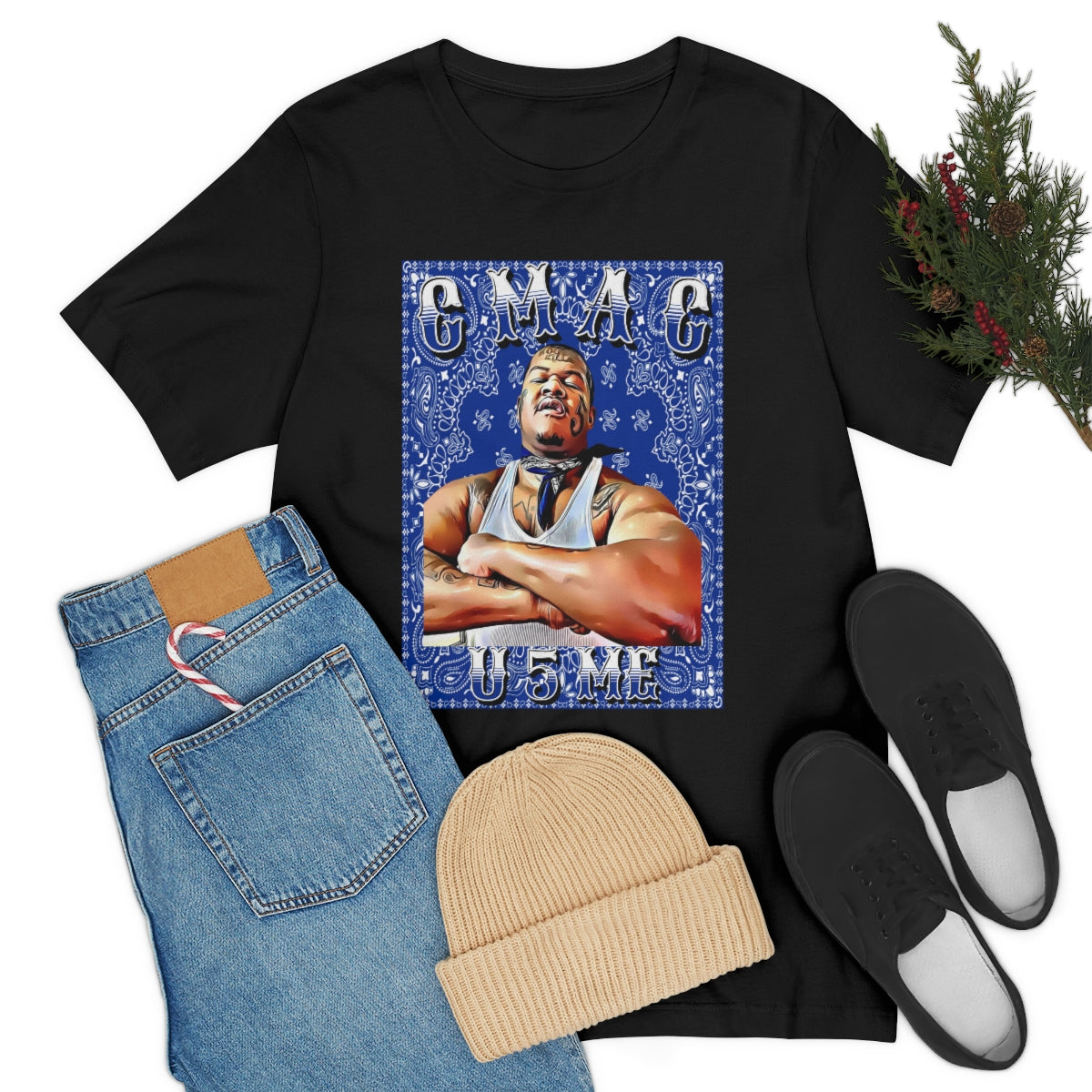 C Mac U 5 Me Crip Mac C Mac Da Loc 55 Crip Short Sleeve Tee