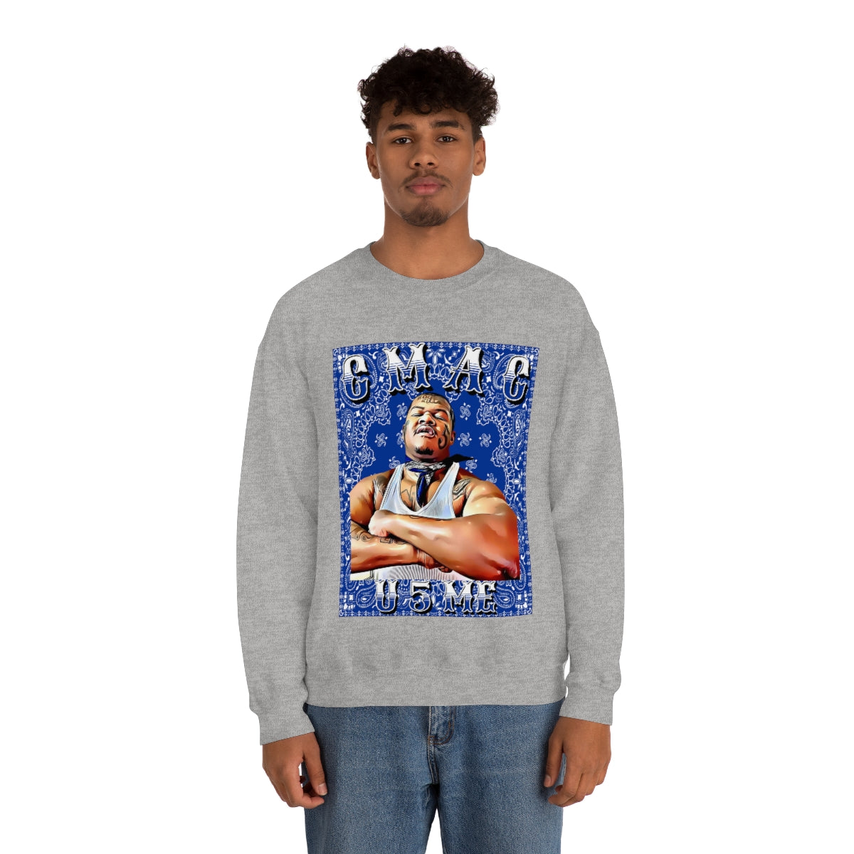 C Mac U 5 Me Crip Mac C Mac Da Loc 55 Crip Heavy Blend Crewneck Sweatshirt