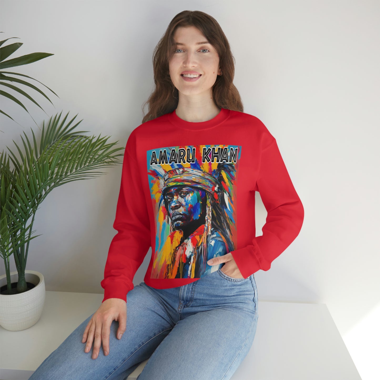 Amaru Khan Indigenous 1st Nation Niijii Heavy Blend Crewneck Sweatshirt