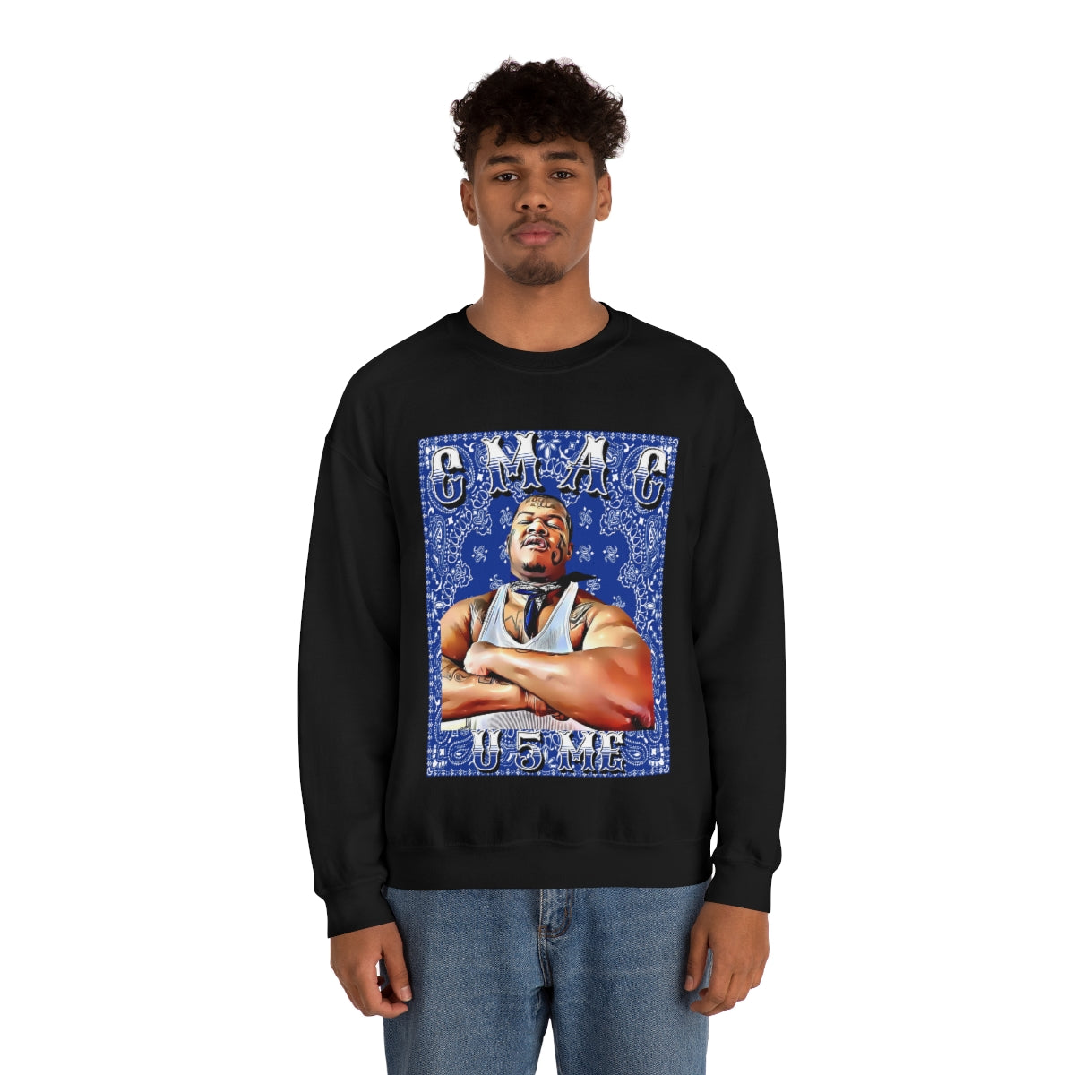 C Mac U 5 Me Crip Mac C Mac Da Loc 55 Crip Heavy Blend Crewneck Sweatshirt