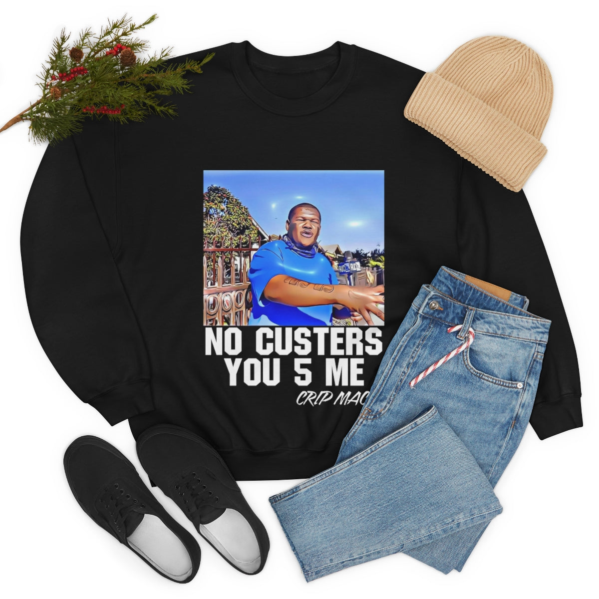 Crip Mac C Mac No Custers You 5 Me Heavy Blend™ Crewneck Sweatshirt