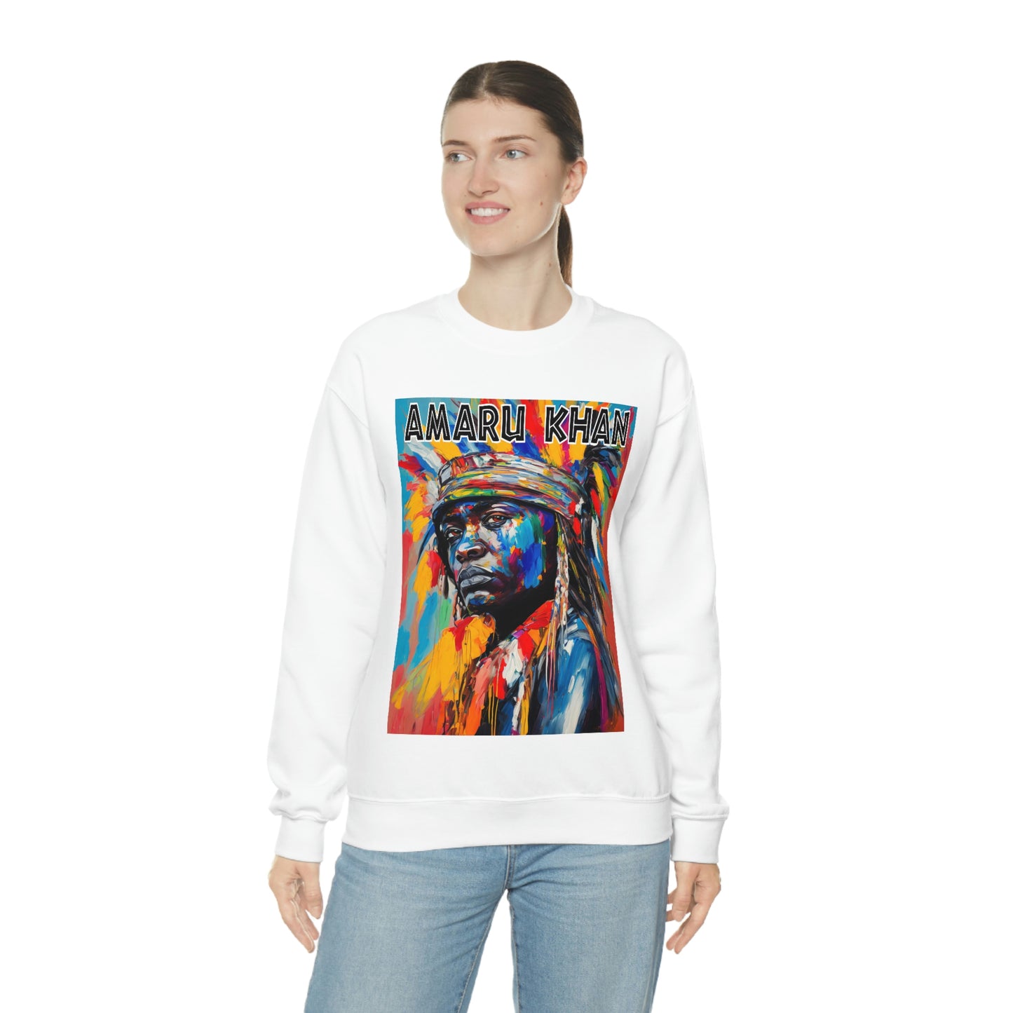 Amaru Khan Indigenous 1st Nation Niijii Heavy Blend Crewneck Sweatshirt