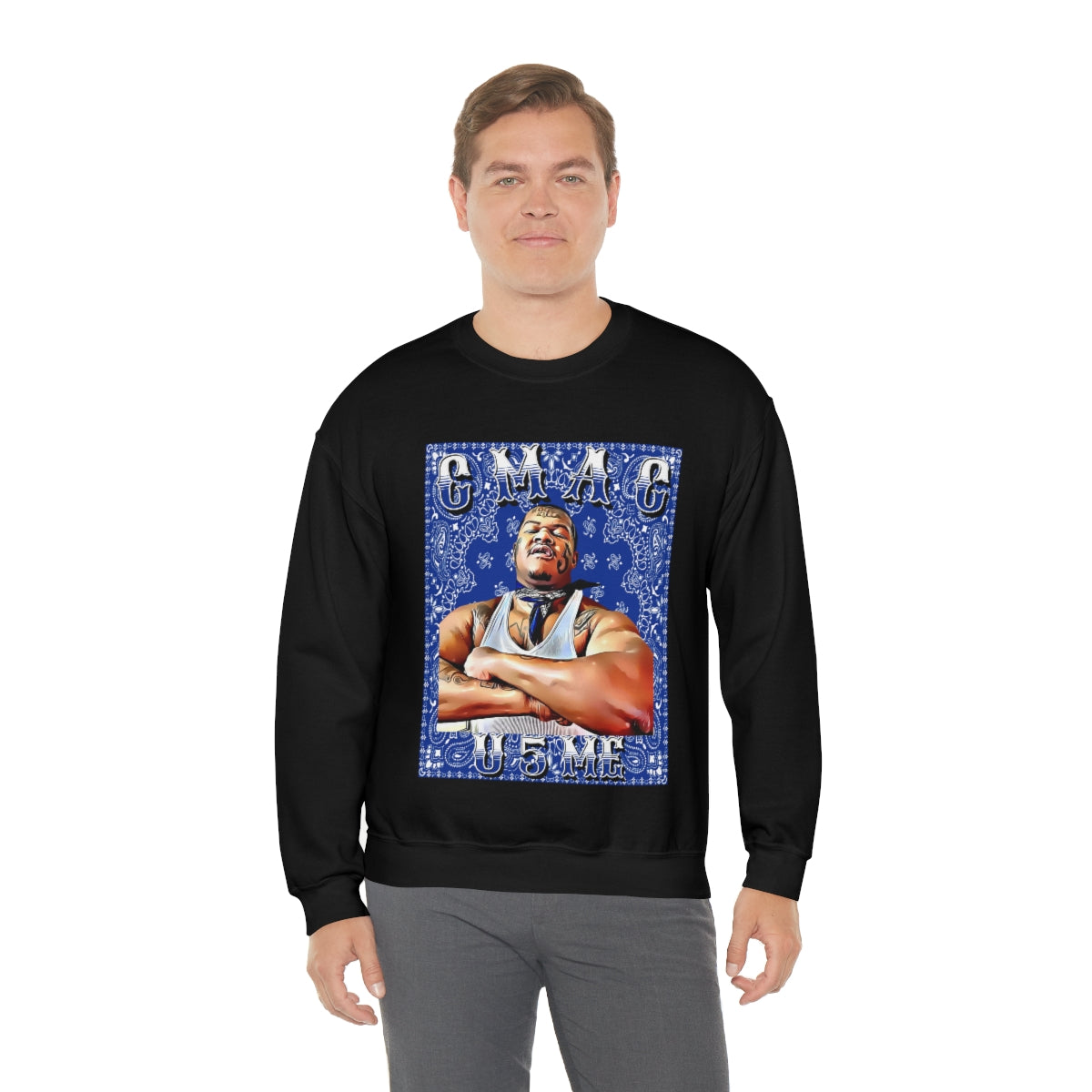 C Mac U 5 Me Crip Mac C Mac Da Loc 55 Crip Heavy Blend Crewneck Sweatshirt