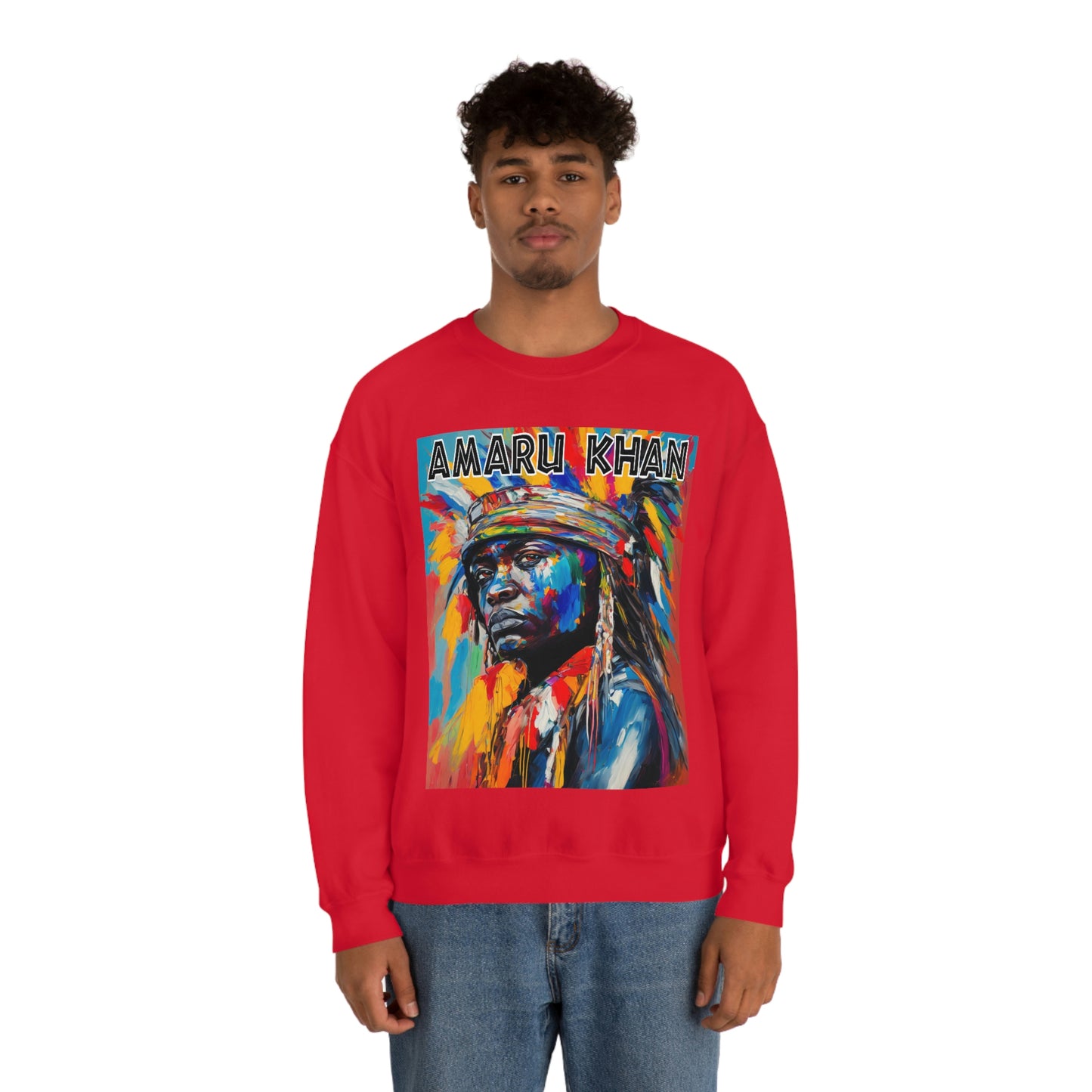 Amaru Khan Indigenous 1st Nation Niijii Heavy Blend Crewneck Sweatshirt