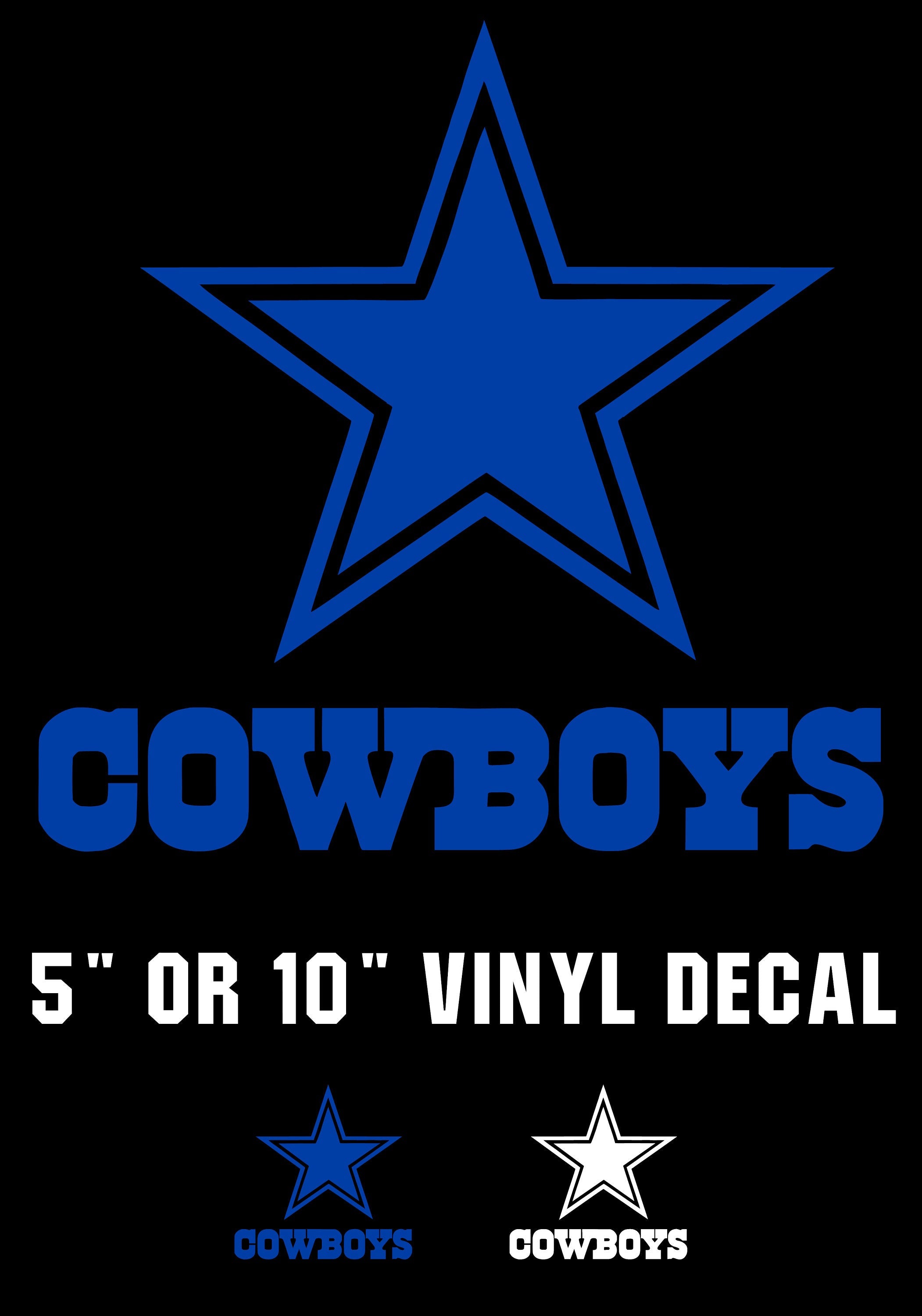 Dallas Cowboys Star with text Sticker Vinyl Decal / Sticker 10 sizes!!