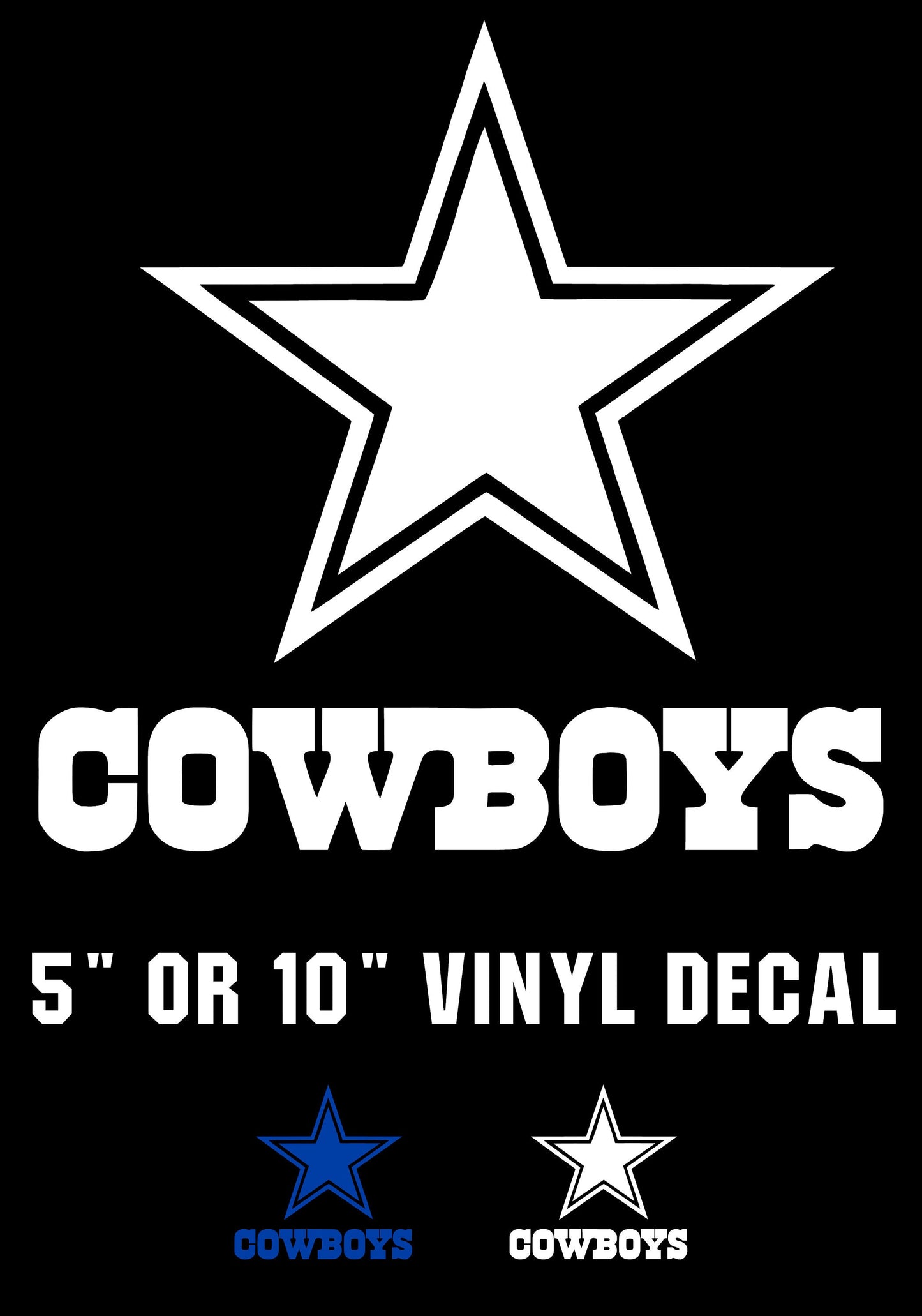 Dallas Cowboys Football Vinyl Decal Sticker for Car Truck Window
