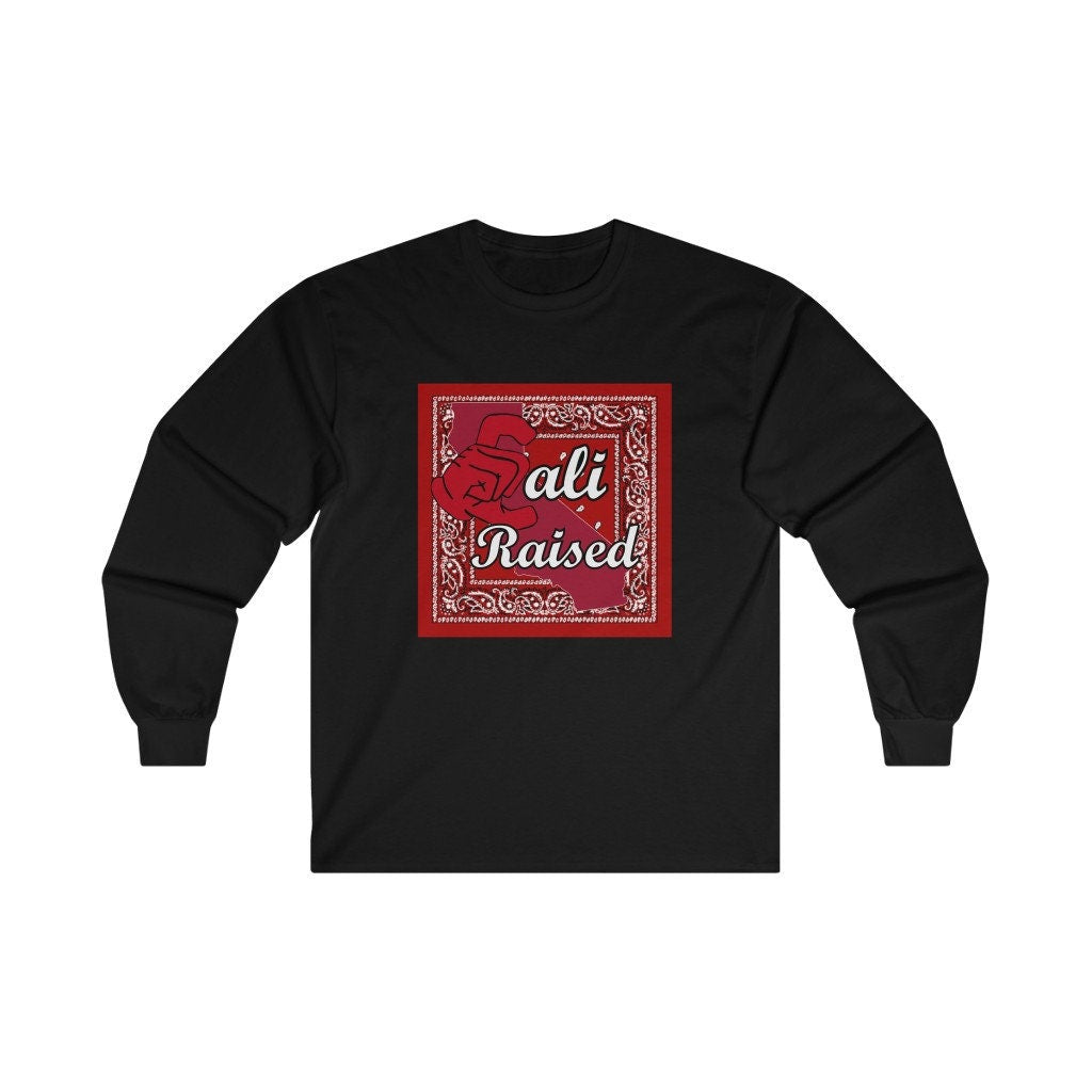 Cali Raised Red Bandana Ultra Cotton Long Sleeve Tee