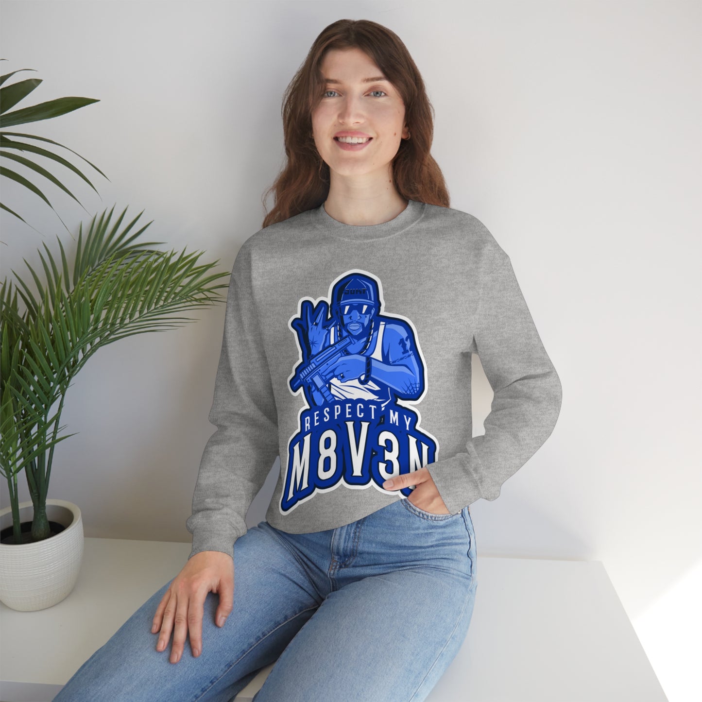 Respect My M8v3n Gansta Crip Heavy Blend™ Crewneck Sweatshirt