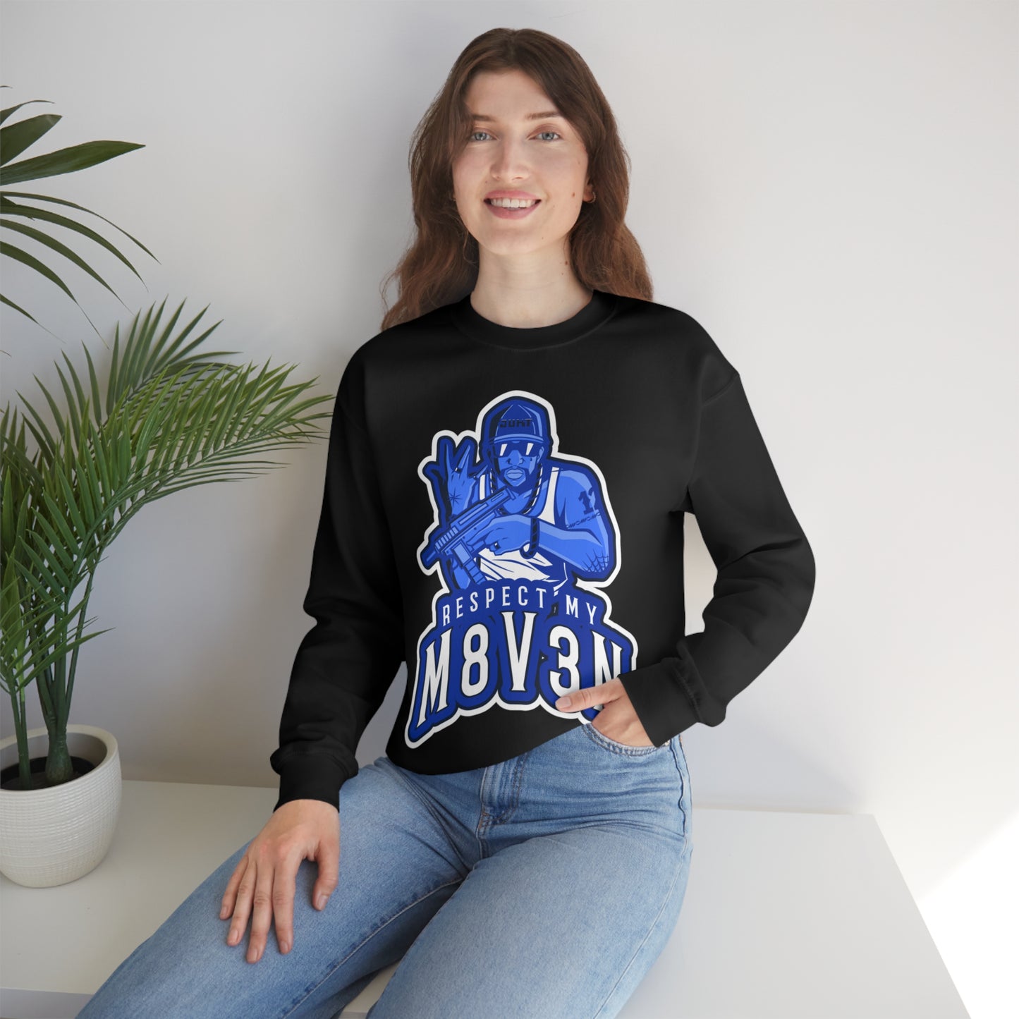 Respect My M8v3n Gansta Crip Heavy Blend™ Crewneck Sweatshirt