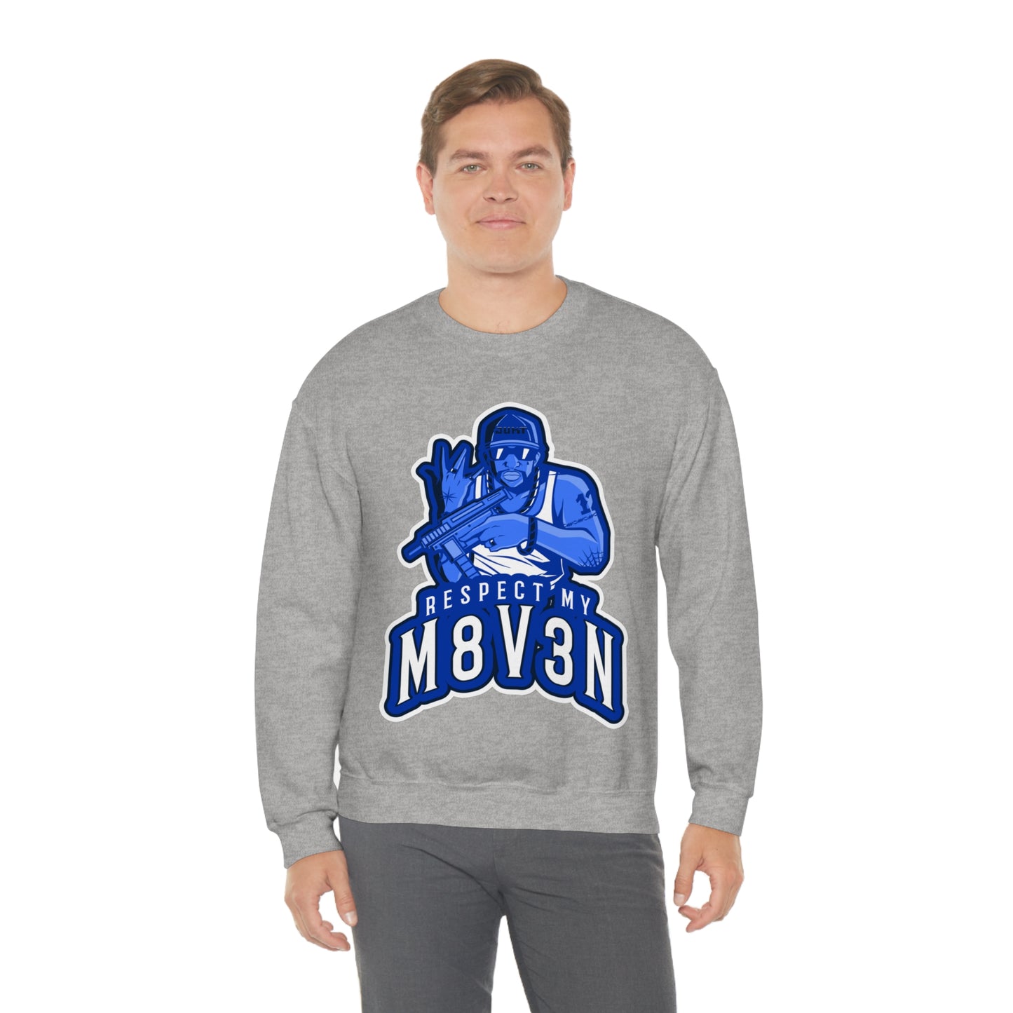 Respect My M8v3n Gansta Crip Heavy Blend™ Crewneck Sweatshirt