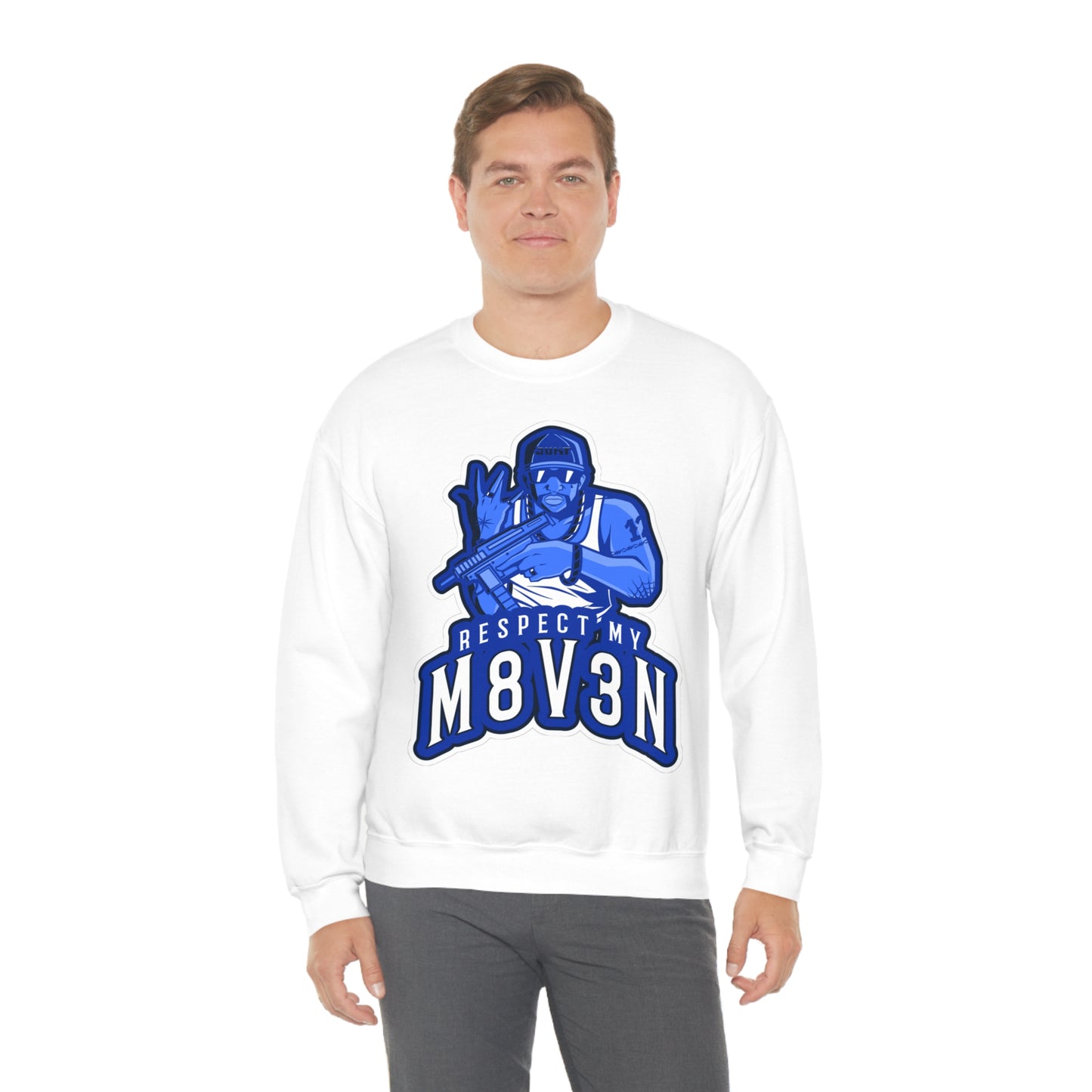 Respect My M8v3n Gansta Crip Heavy Blend™ Crewneck Sweatshirt