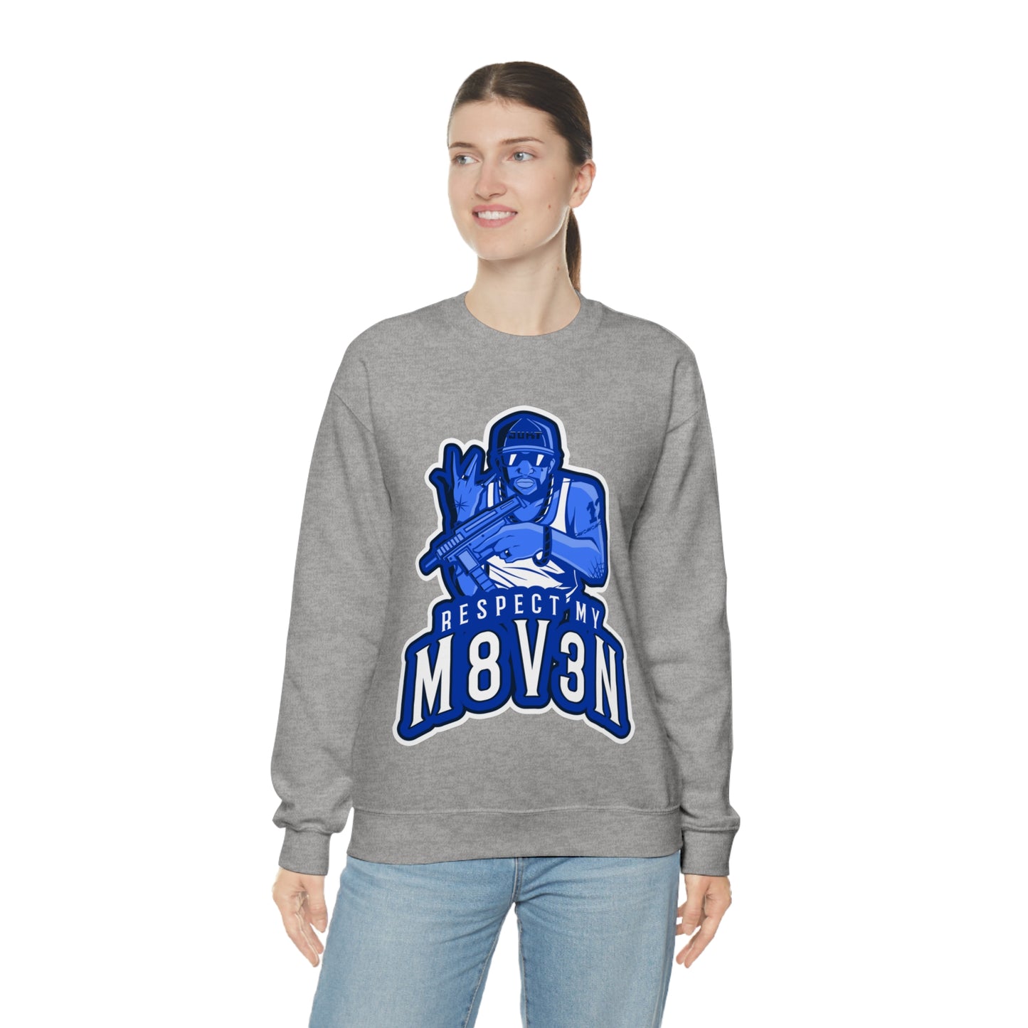 Respect My M8v3n Gansta Crip Heavy Blend™ Crewneck Sweatshirt