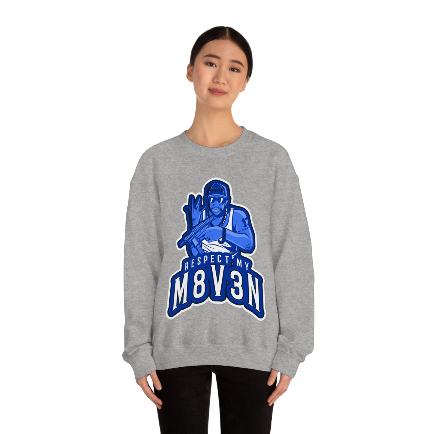 Respect My M8v3n Gansta Crip Heavy Blend™ Crewneck Sweatshirt