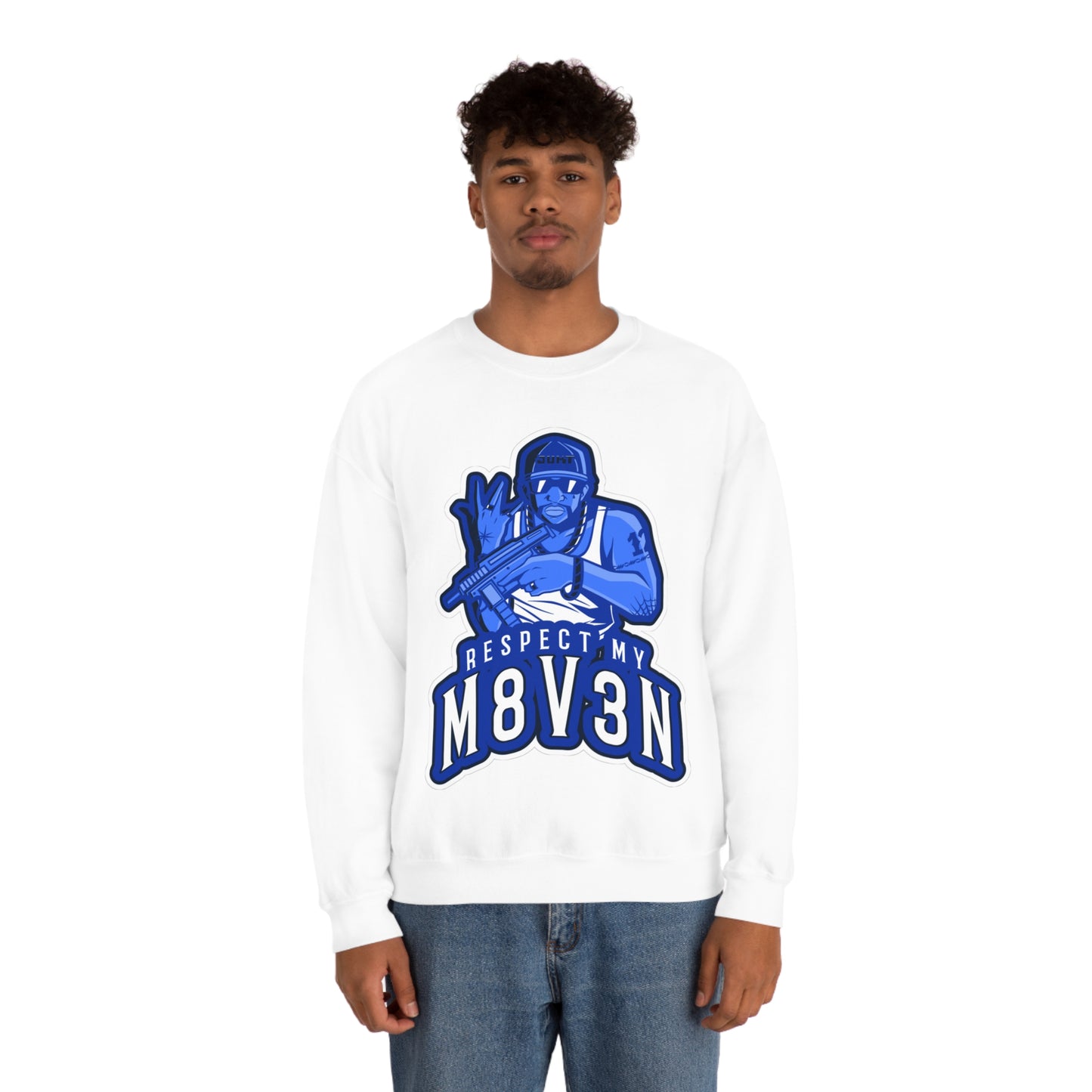 Respect My M8v3n Gansta Crip Heavy Blend™ Crewneck Sweatshirt