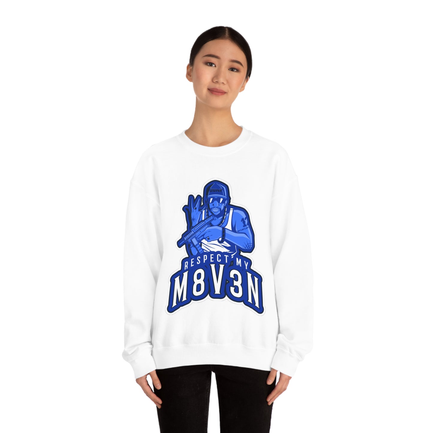 Respect My M8v3n Gansta Crip Heavy Blend™ Crewneck Sweatshirt