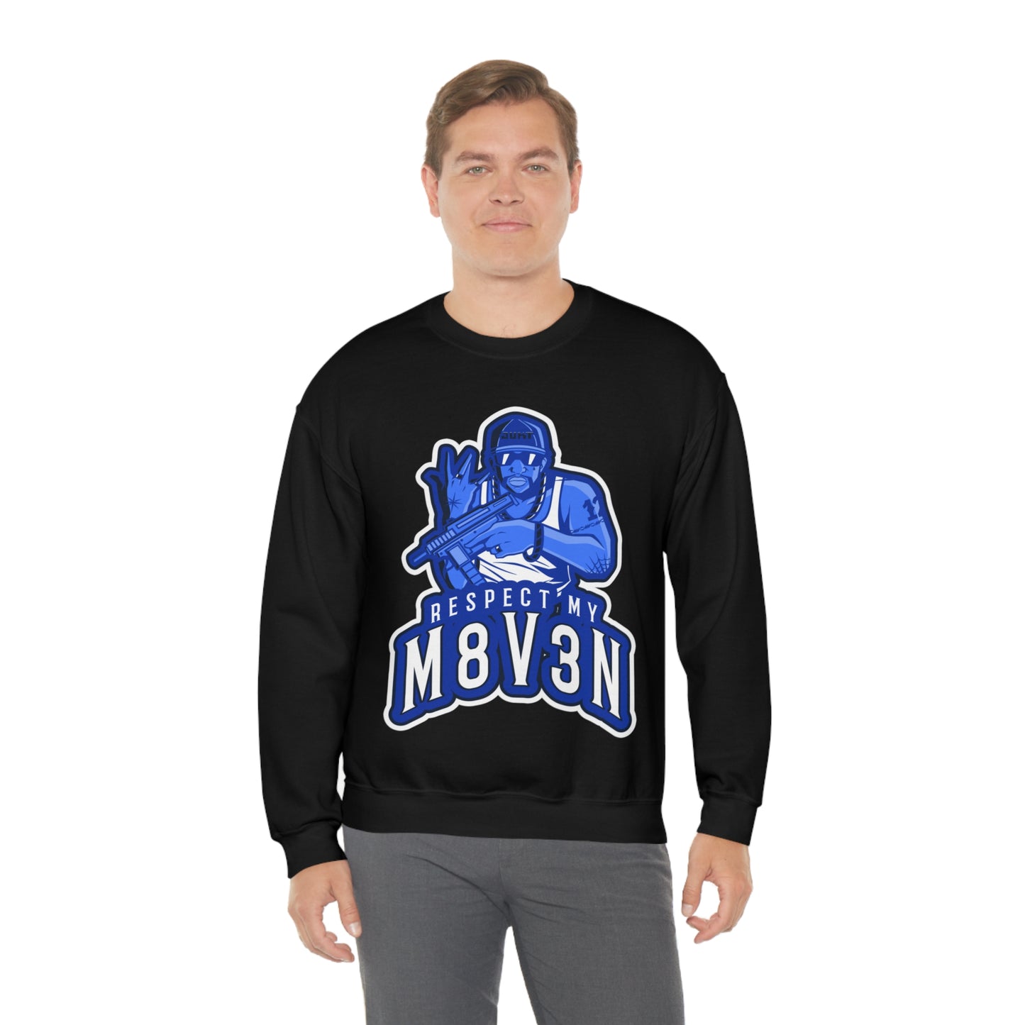 Respect My M8v3n Gansta Crip Heavy Blend™ Crewneck Sweatshirt