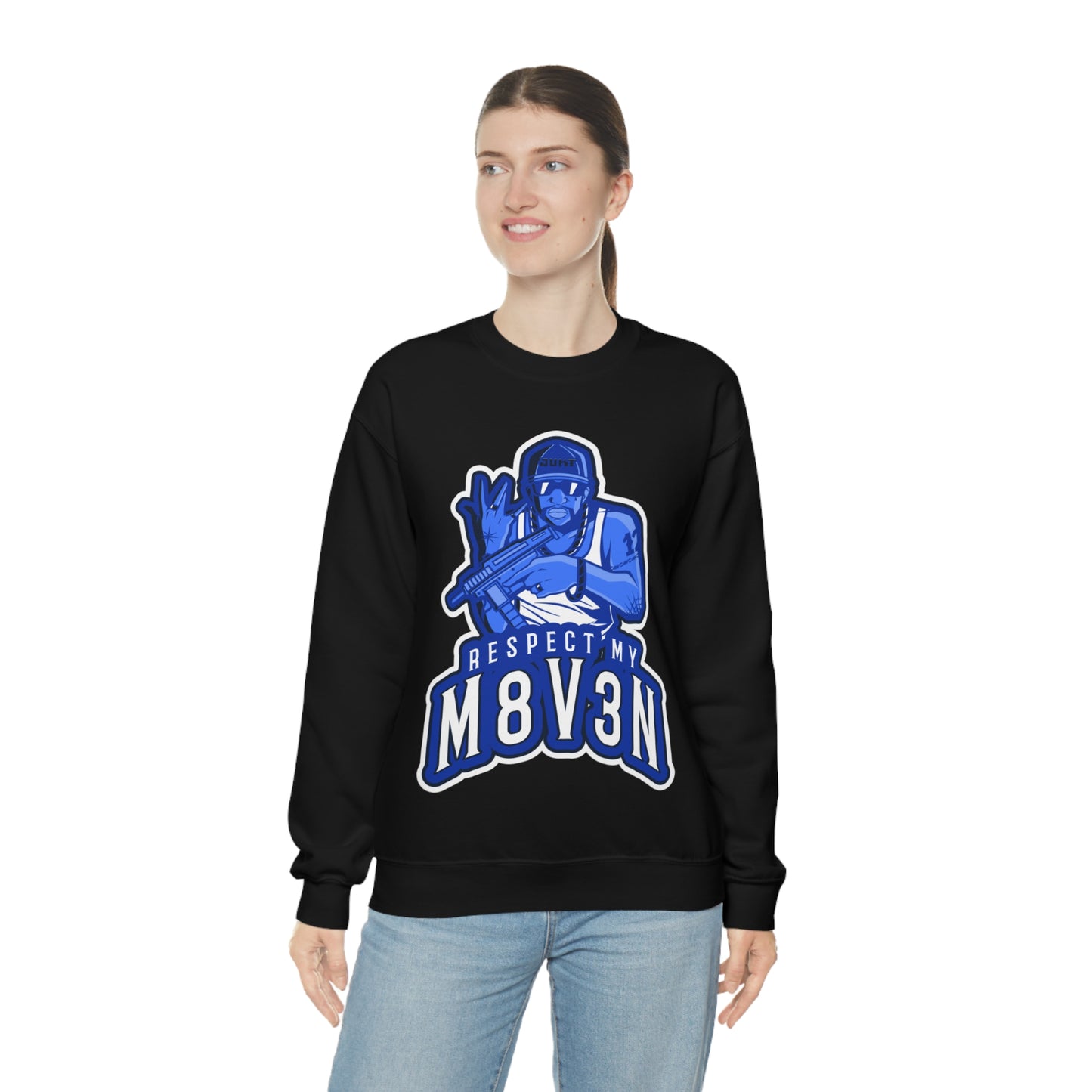 Respect My M8v3n Gansta Crip Heavy Blend™ Crewneck Sweatshirt