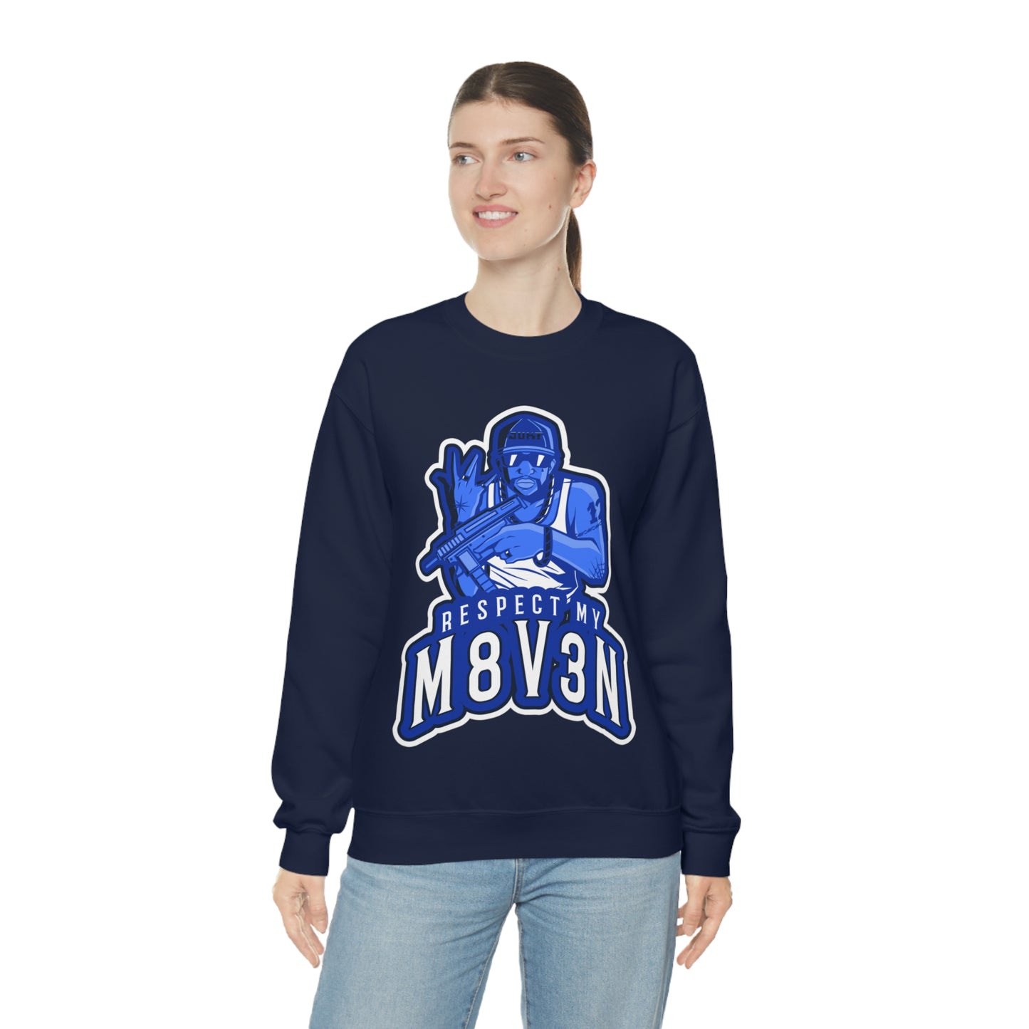 Respect My M8v3n Gansta Crip Heavy Blend™ Crewneck Sweatshirt