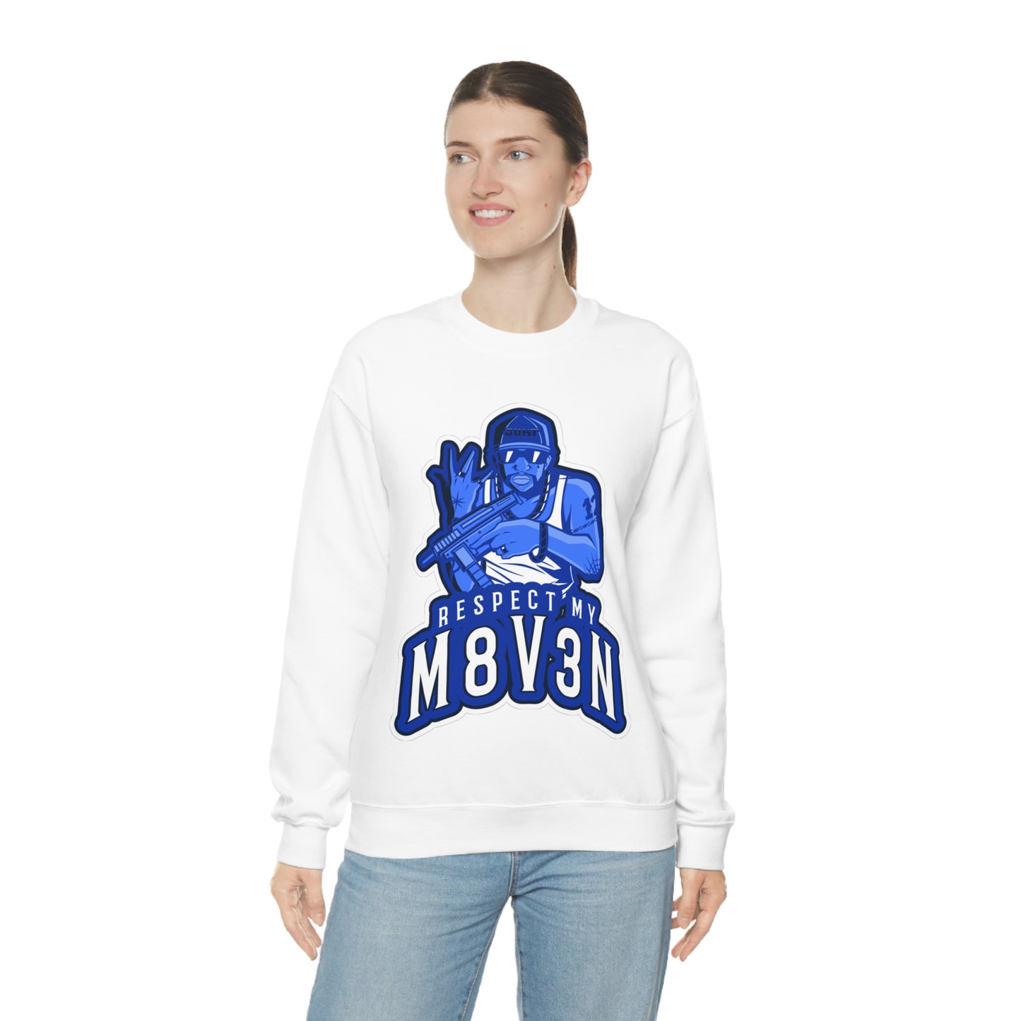 Respect My M8v3n Gansta Crip Heavy Blend™ Crewneck Sweatshirt