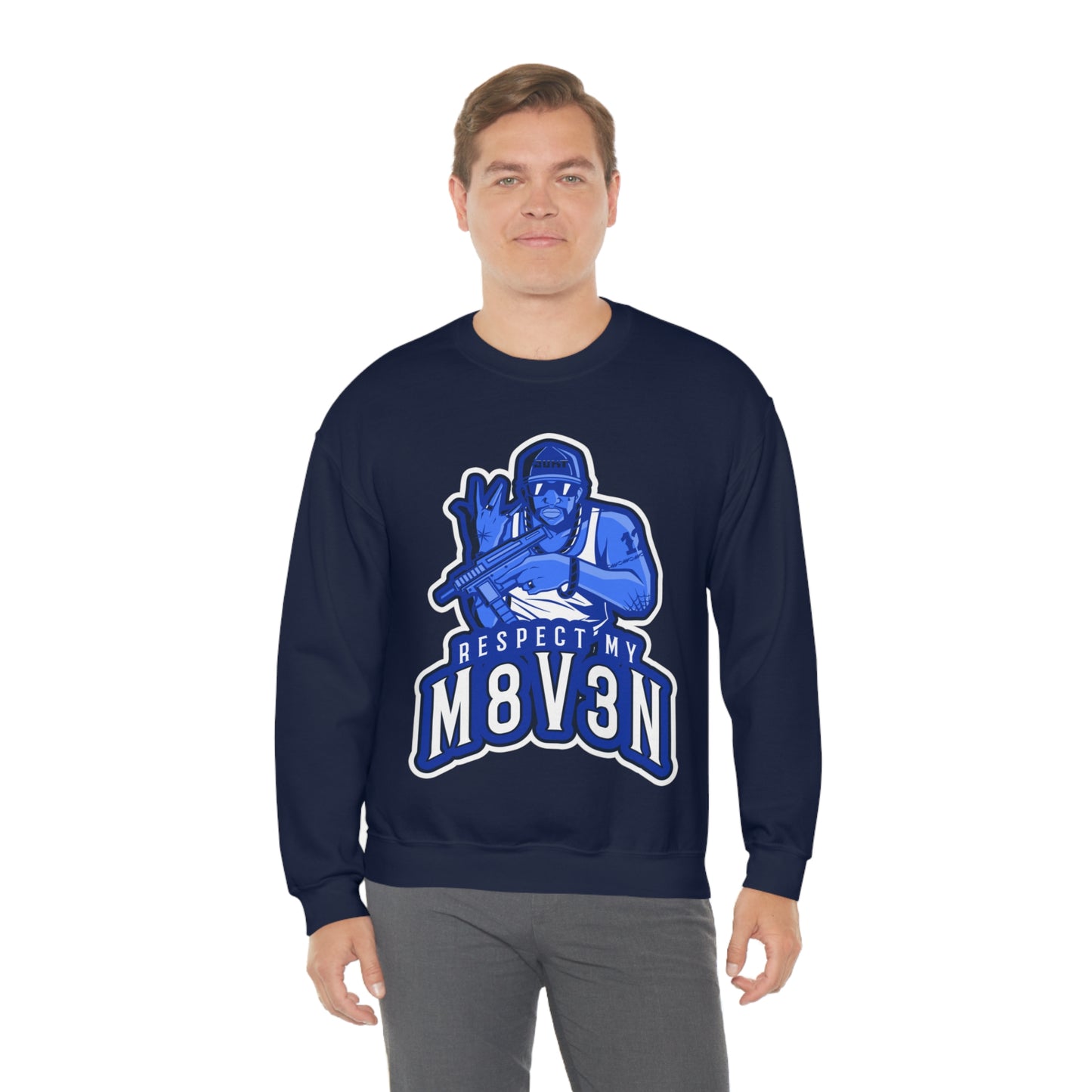 Respect My M8v3n Gansta Crip Heavy Blend™ Crewneck Sweatshirt