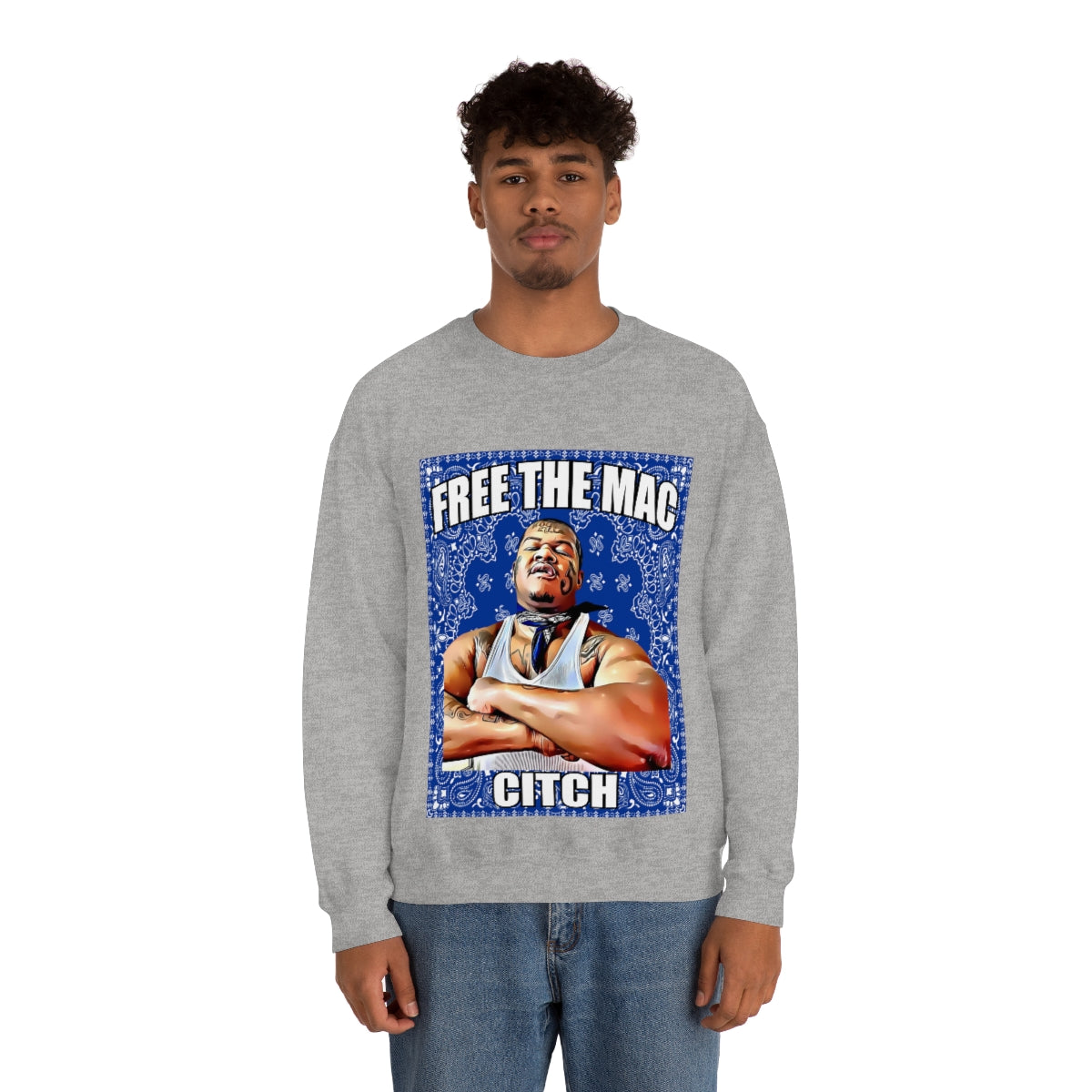 Free The Mac Citch C Mac Da Loc Crip Mac 55 Crip Heavy Blend Crewneck Sweatshirt