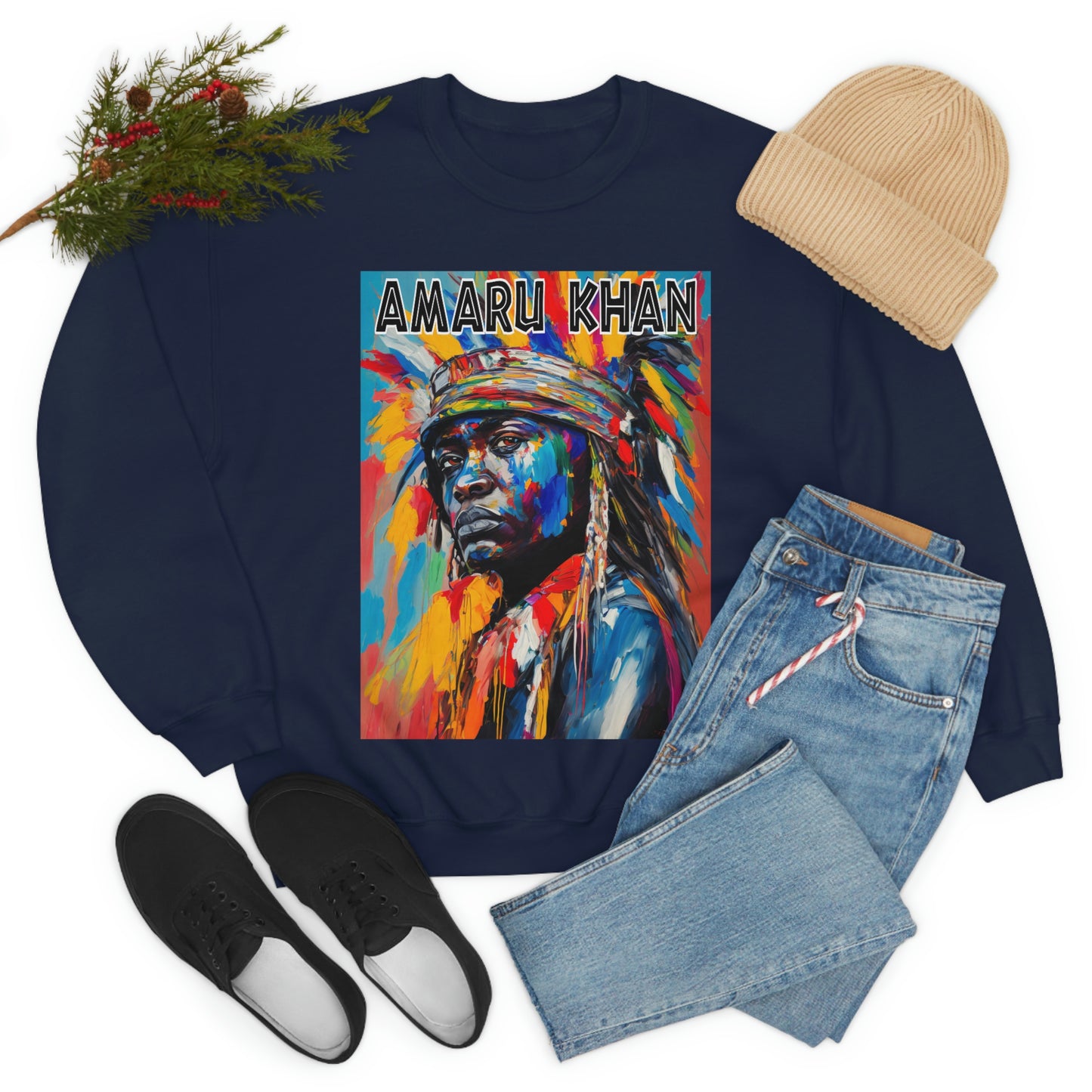 Amaru Khan Indigenous 1st Nation Niijii Heavy Blend Crewneck Sweatshirt