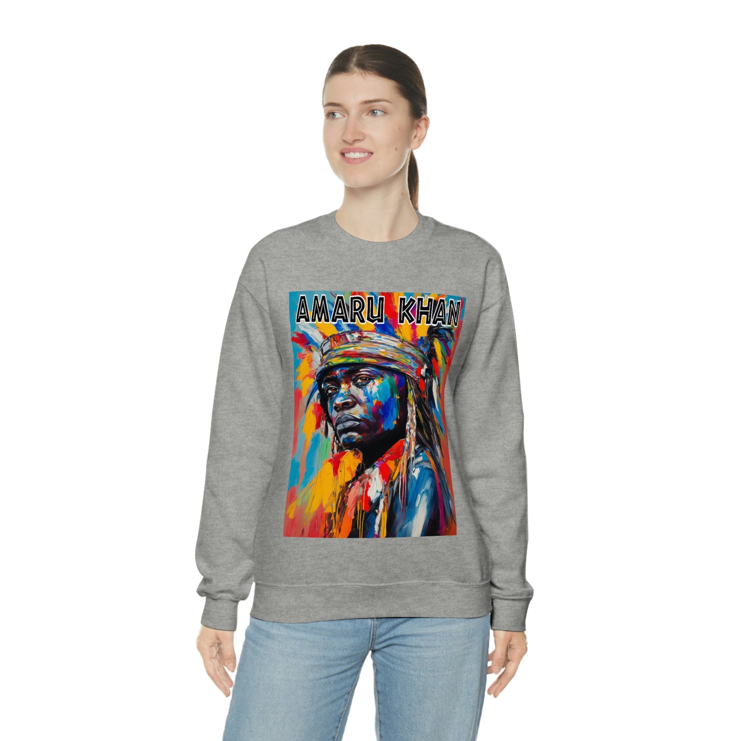 Amaru Khan Indigenous 1st Nation Niijii Heavy Blend Crewneck Sweatshirt