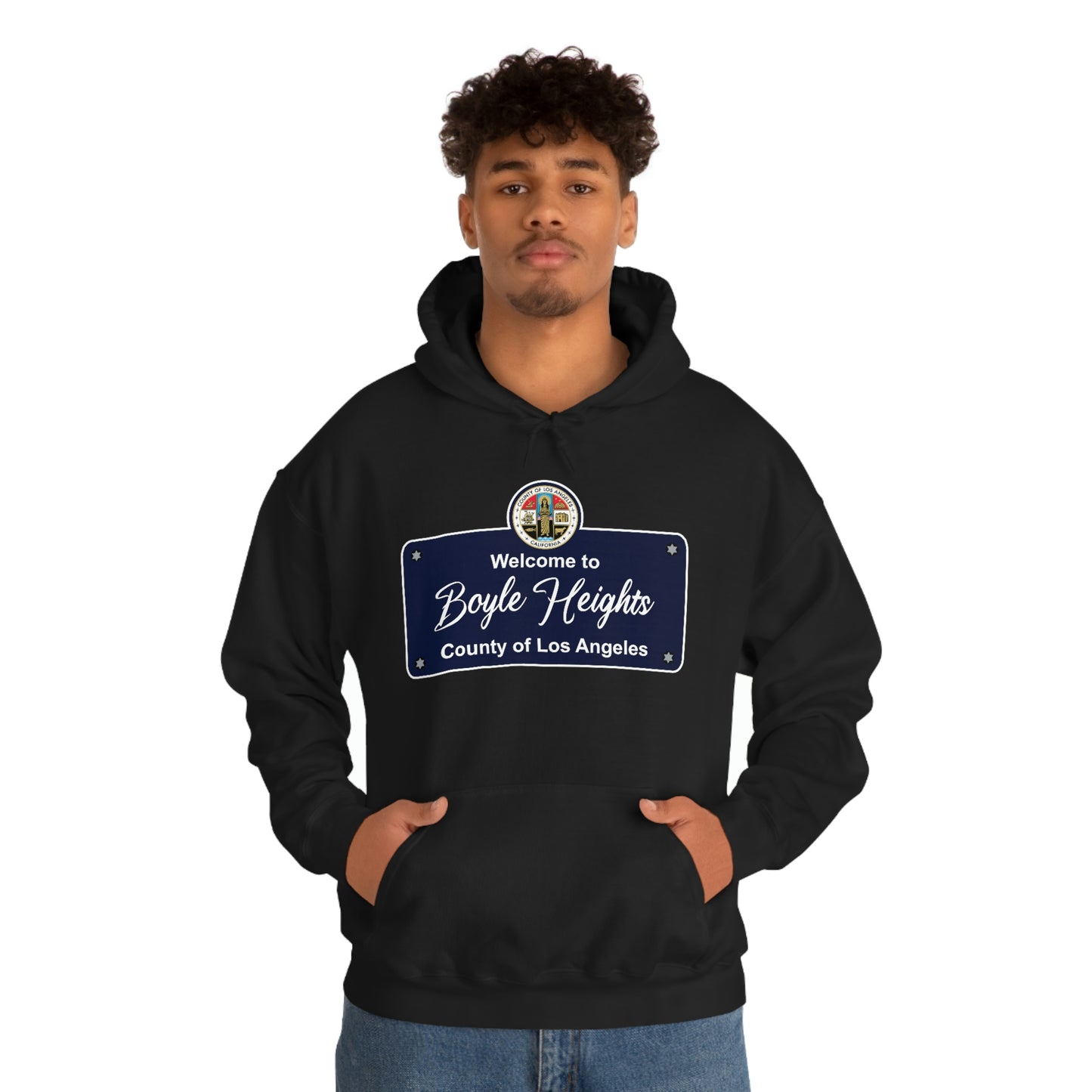 Boyle Heights Los Angeles County Seal Hoodie Blend Hooded Sweatshirt