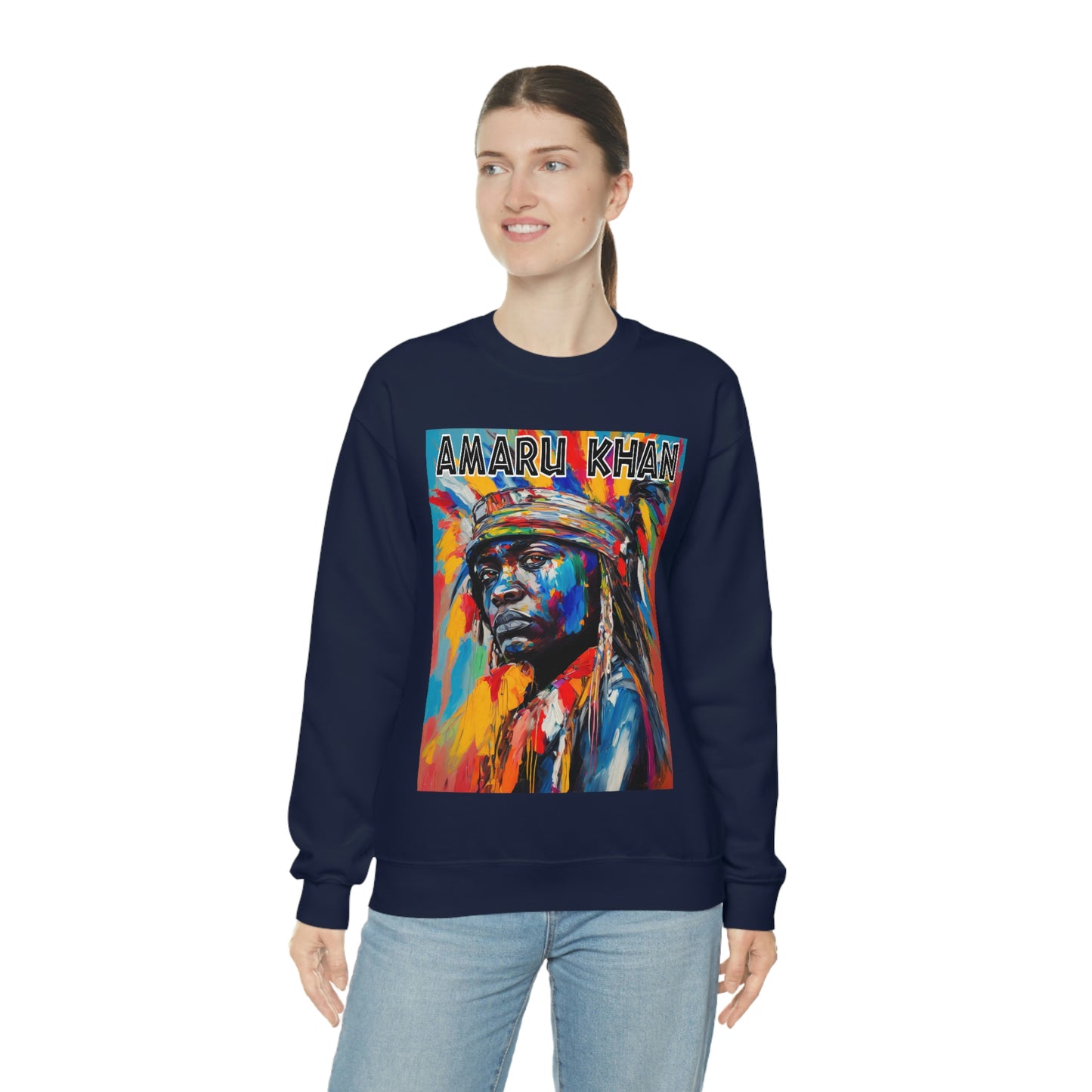 Amaru Khan Indigenous 1st Nation Niijii Heavy Blend Crewneck Sweatshirt