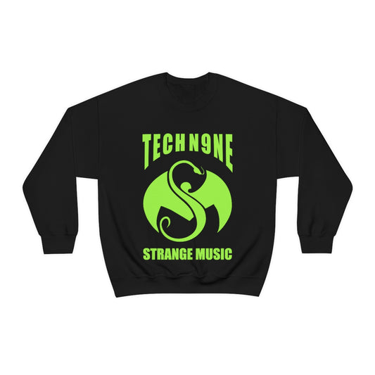 Tech N9ne Strange Music Neon Green Limited Merch Heavy Blend Crewneck Sweatshirt