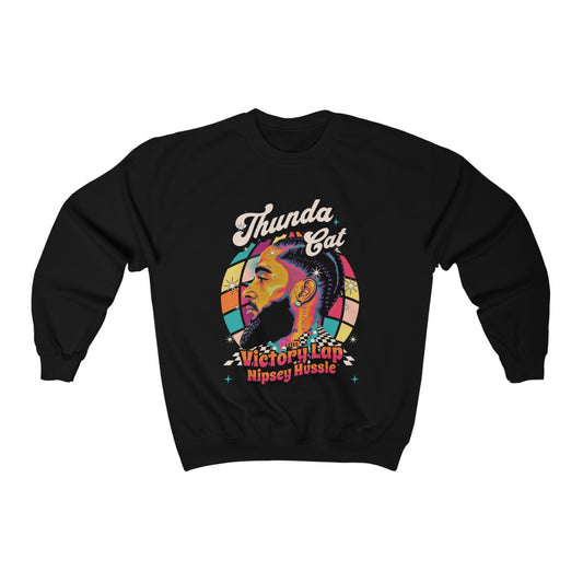 Thunda Cat Nipsey Hussle Victory Lap Heavy Blend Crewneck Sweatshirt