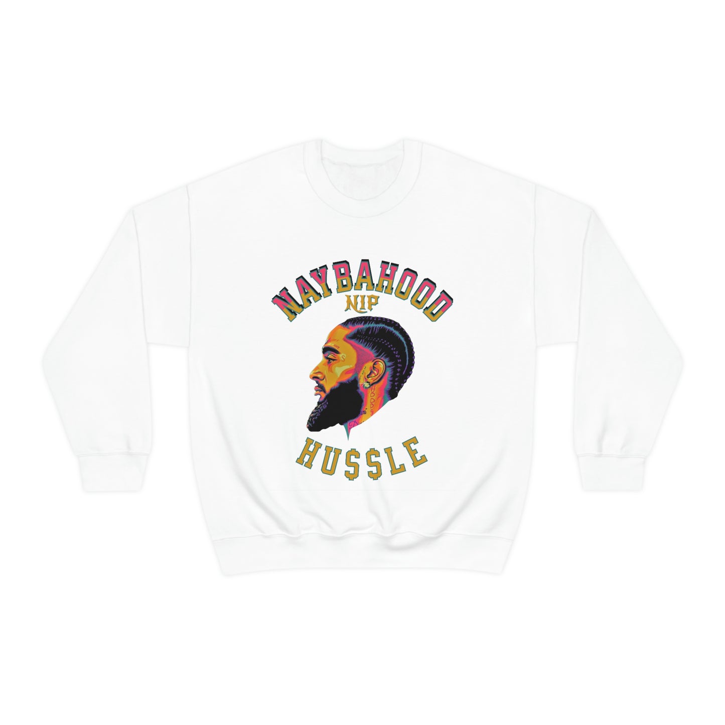 Naybahood Nip Hussle Nipsey Hussle Heavy Blend™ Crewneck Sweatshirt