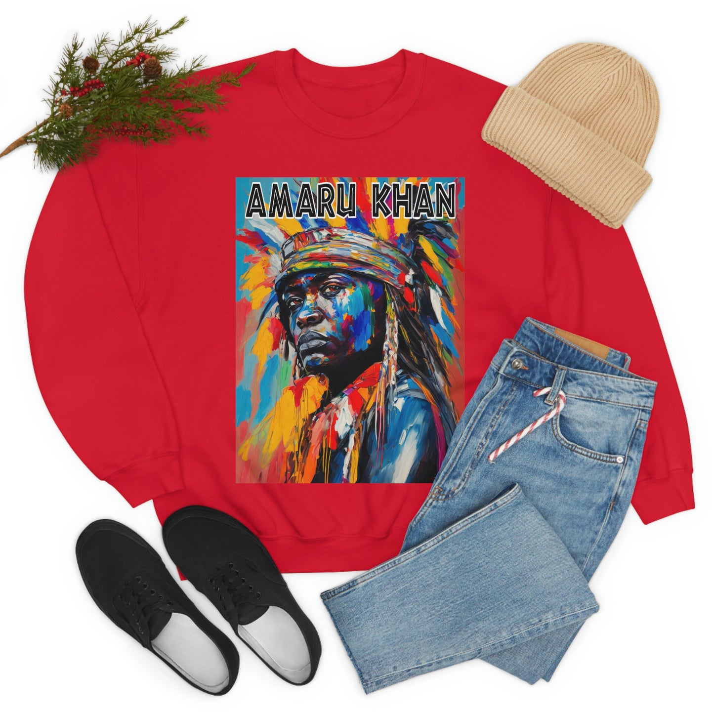 Amaru Khan Indigenous 1st Nation Niijii Heavy Blend Crewneck Sweatshirt