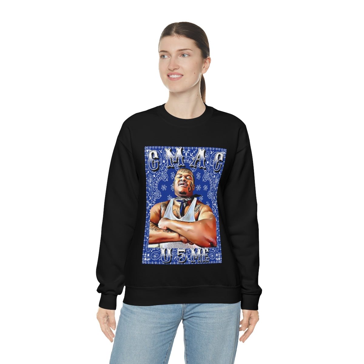 C Mac U 5 Me Crip Mac C Mac Da Loc 55 Crip Heavy Blend Crewneck Sweatshirt