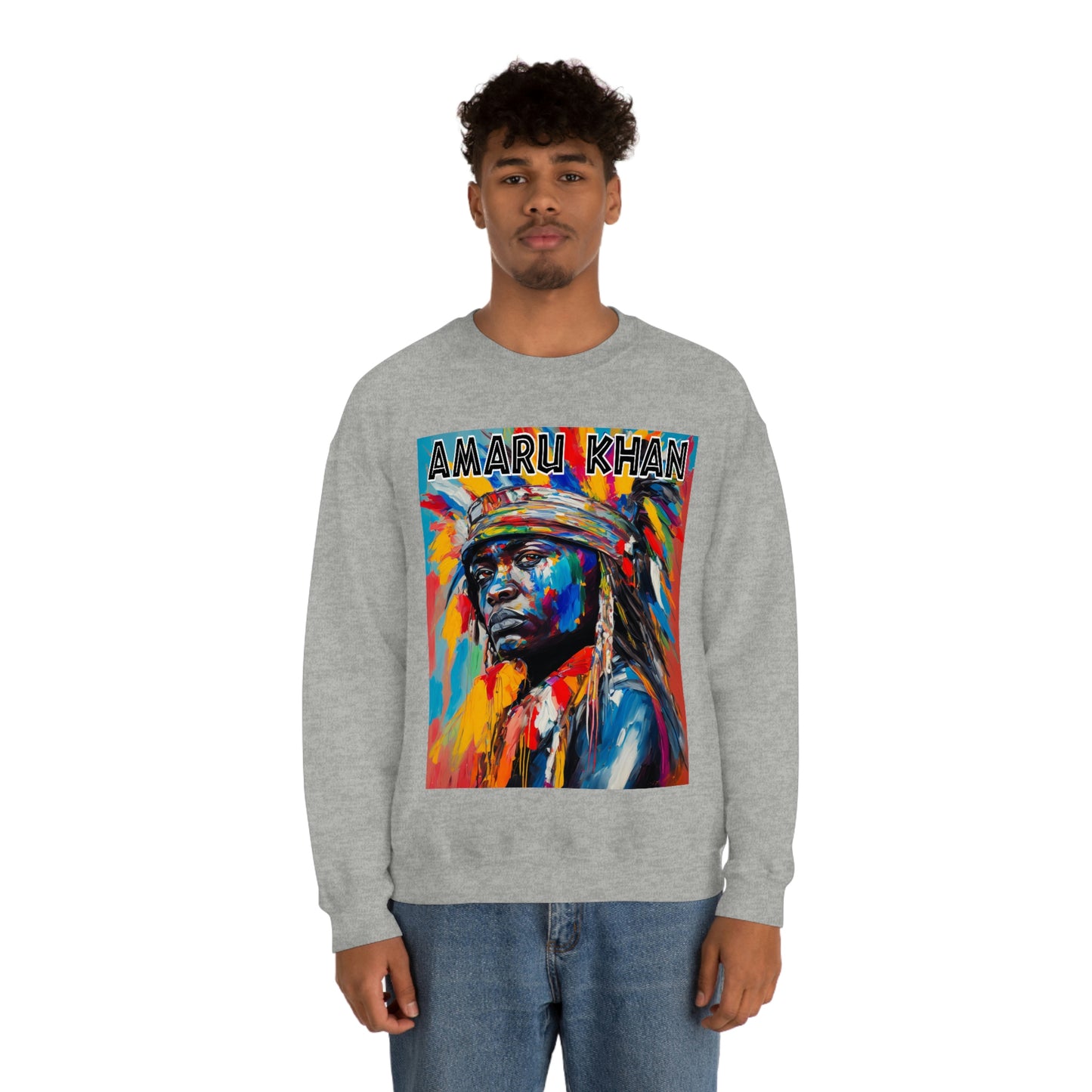 Amaru Khan Indigenous 1st Nation Niijii Heavy Blend Crewneck Sweatshirt