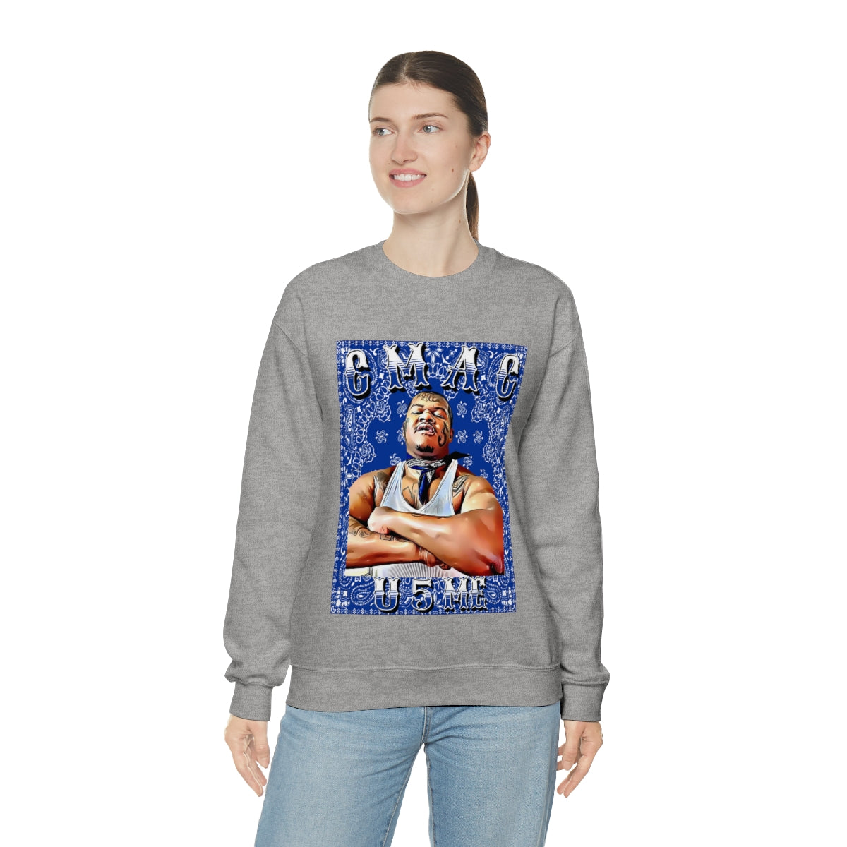 C Mac U 5 Me Crip Mac C Mac Da Loc 55 Crip Heavy Blend Crewneck Sweatshirt