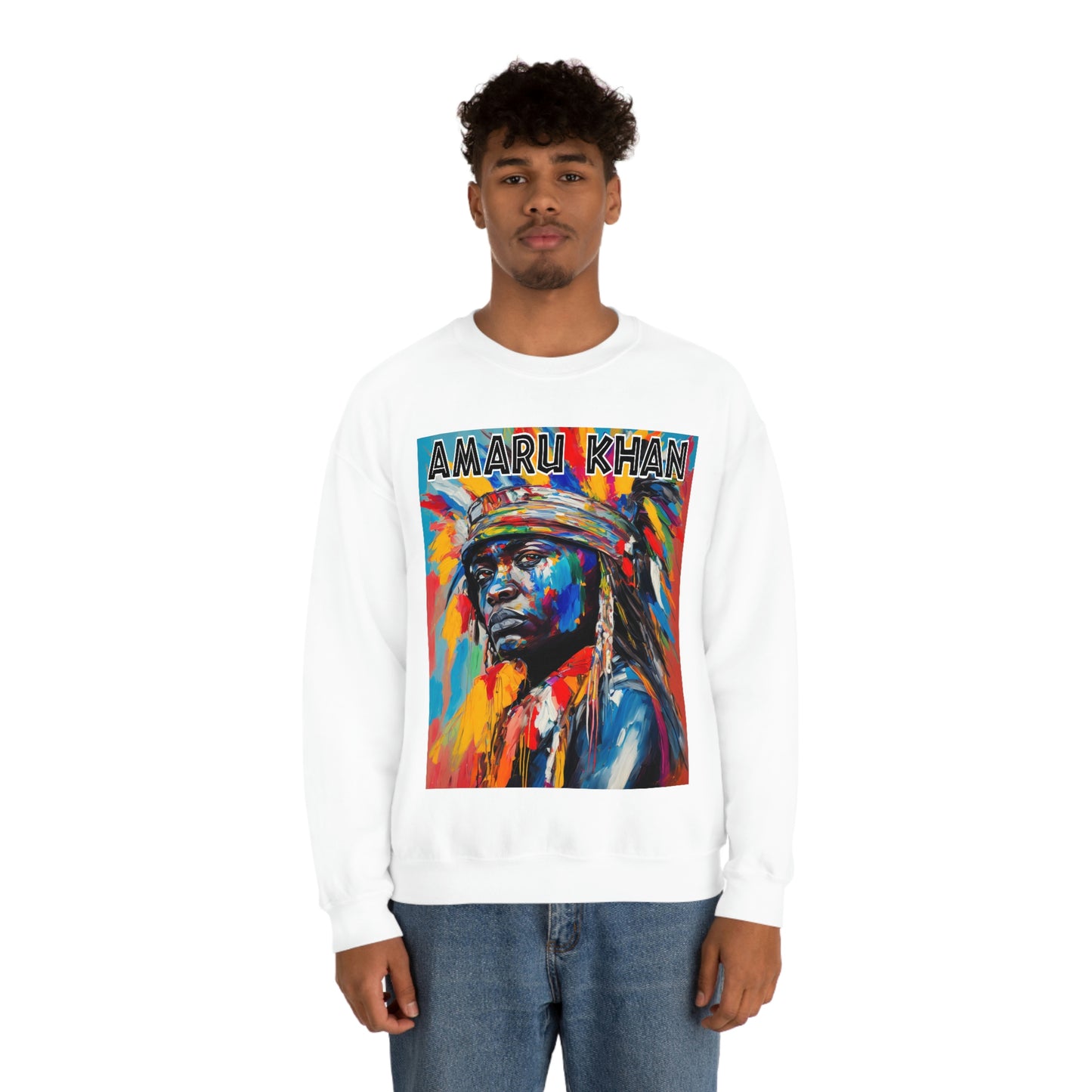 Amaru Khan Indigenous 1st Nation Niijii Heavy Blend Crewneck Sweatshirt