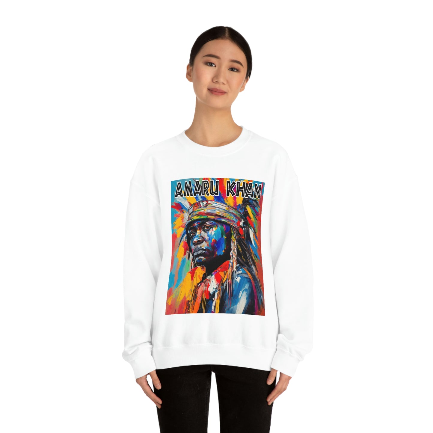 Amaru Khan Indigenous 1st Nation Niijii Heavy Blend Crewneck Sweatshirt