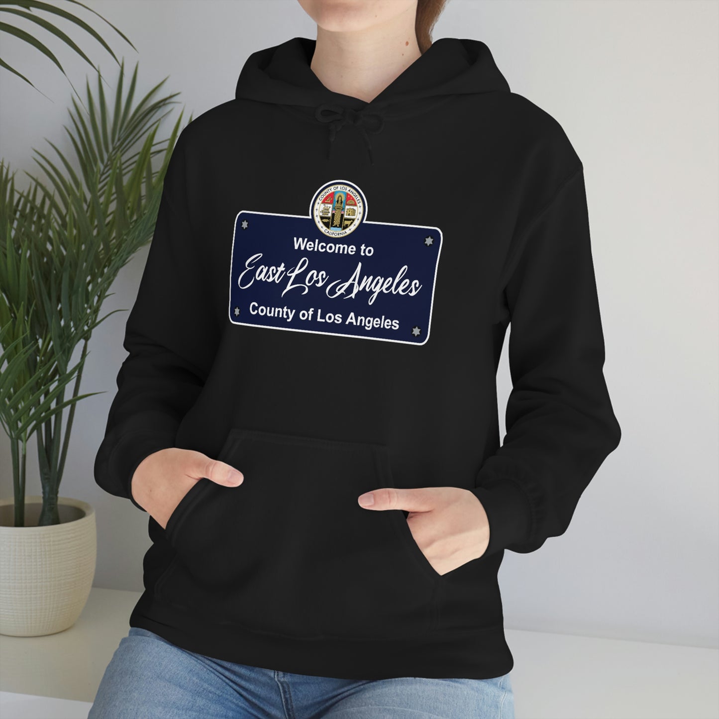 East Los Angeles East Los County Seal Heavy Blend Hooded Sweatshirt