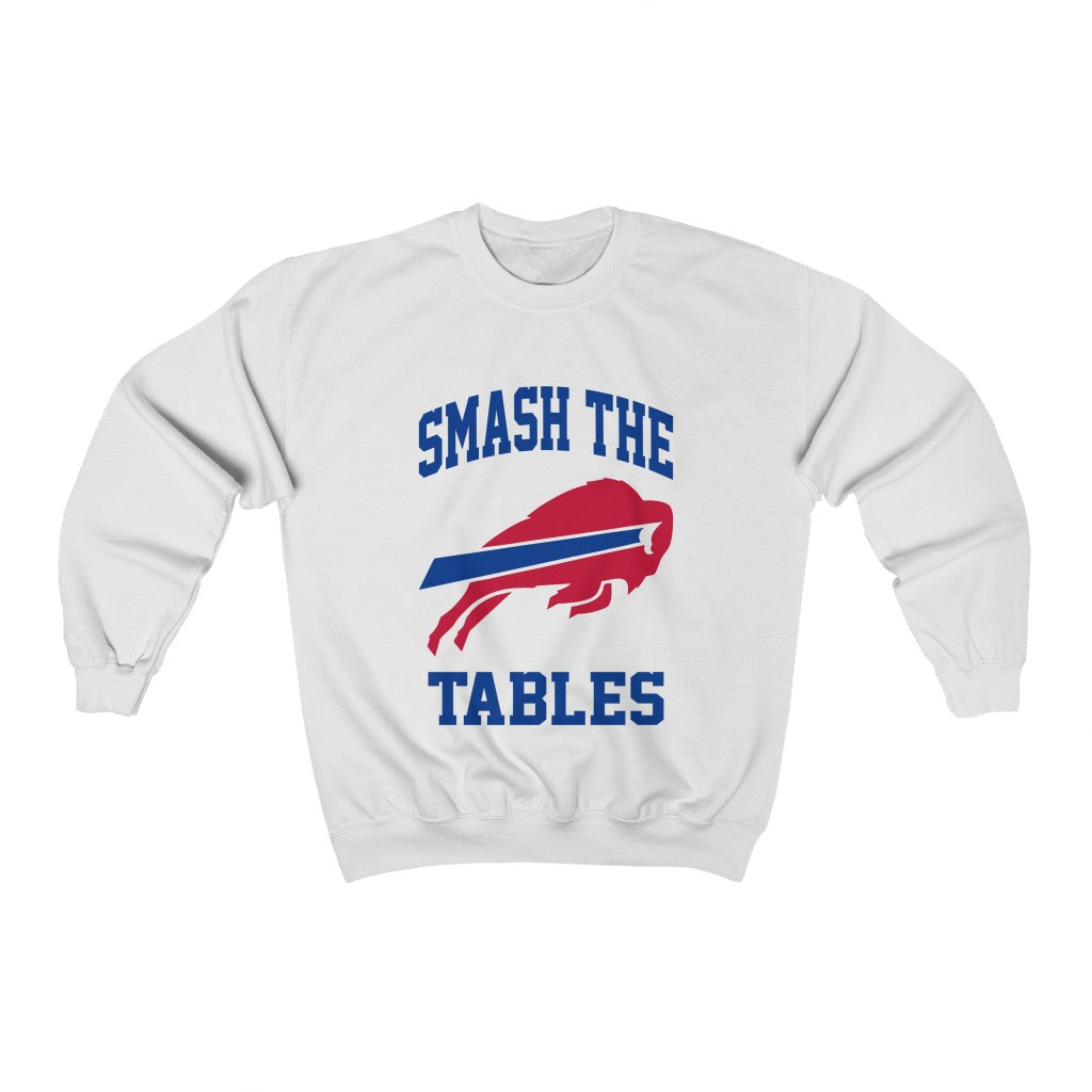 Smash The Tables Bills Mafia Funny Heavy Blend Crewneck Sweatshirt