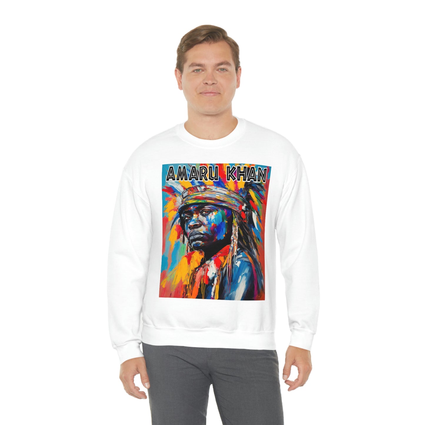 Amaru Khan Indigenous 1st Nation Niijii Heavy Blend Crewneck Sweatshirt