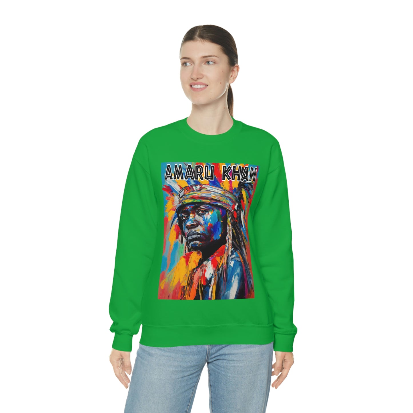 Amaru Khan Indigenous 1st Nation Niijii Heavy Blend Crewneck Sweatshirt