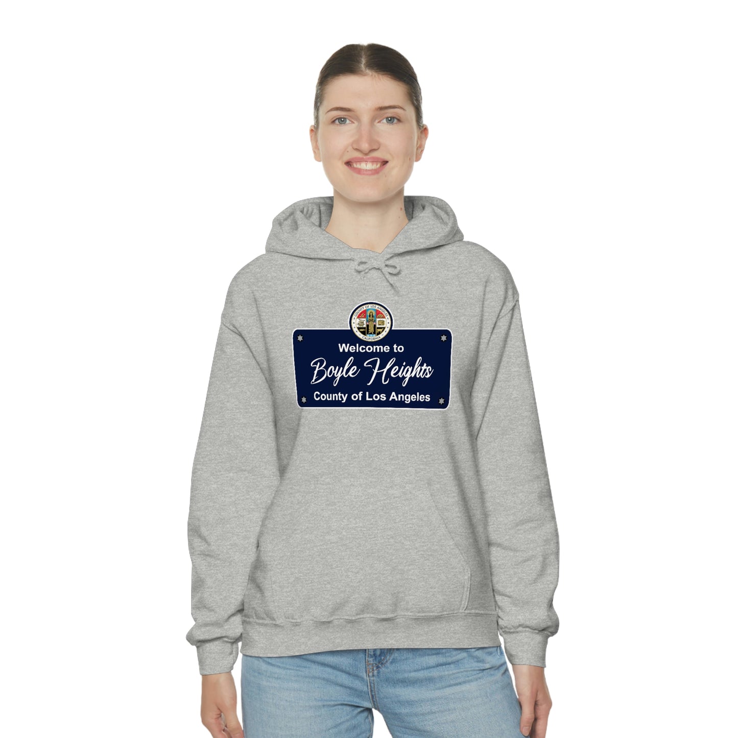 Boyle Heights Los Angeles County Seal Hoodie Blend Hooded Sweatshirt