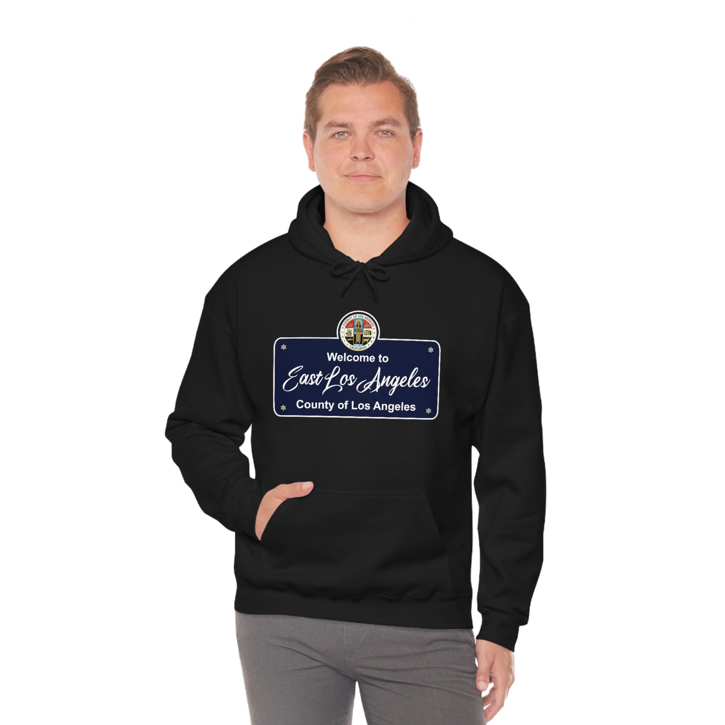 East Los Angeles East Los County Seal Heavy Blend Hooded Sweatshirt