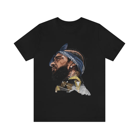 King Nipsey Nipsey Hussle Blue Bandana Short Sleeve Tee