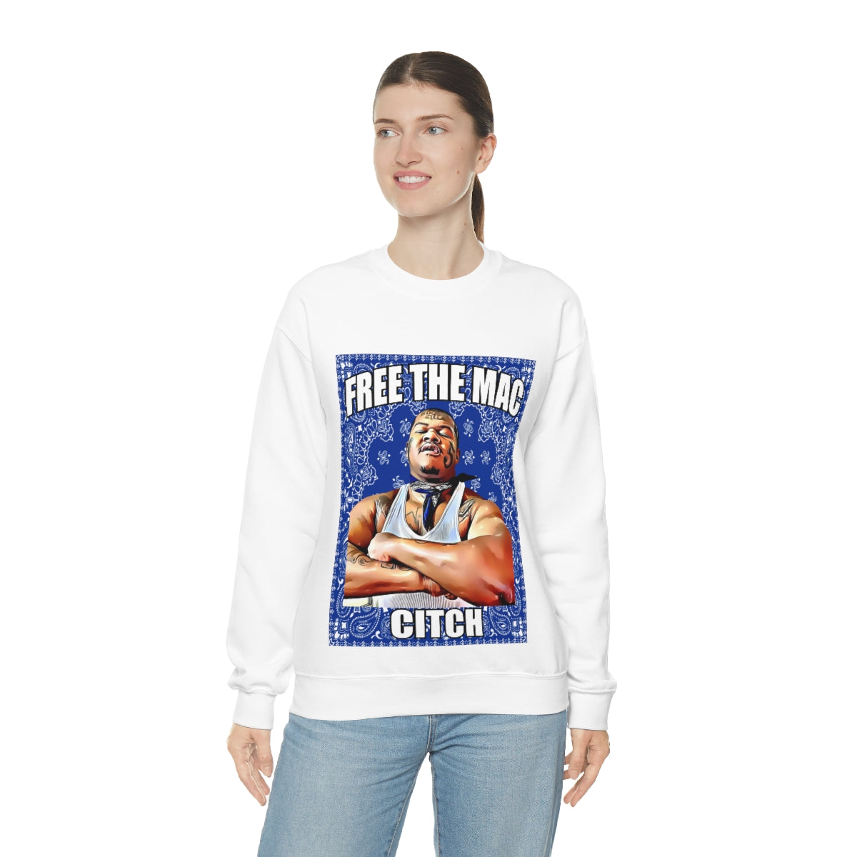 Free The Mac Citch C Mac Da Loc Crip Mac 55 Crip Heavy Blend Crewneck Sweatshirt