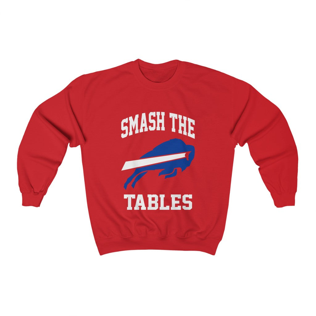 Smash The Tables Bills Mafia Funny Heavy Blend Crewneck Sweatshirt