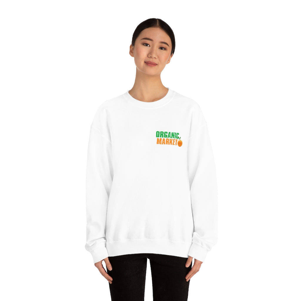 Larry June Organic Market Healthy And Organic Heavy Blend Crewneck Sweatshirt