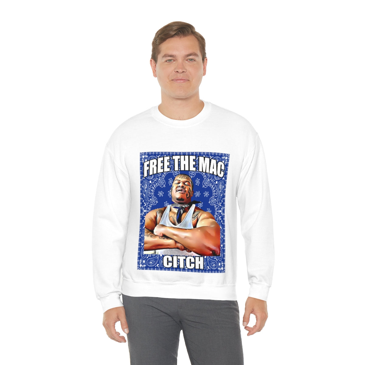 Free The Mac Citch C Mac Da Loc Crip Mac 55 Crip Heavy Blend Crewneck Sweatshirt